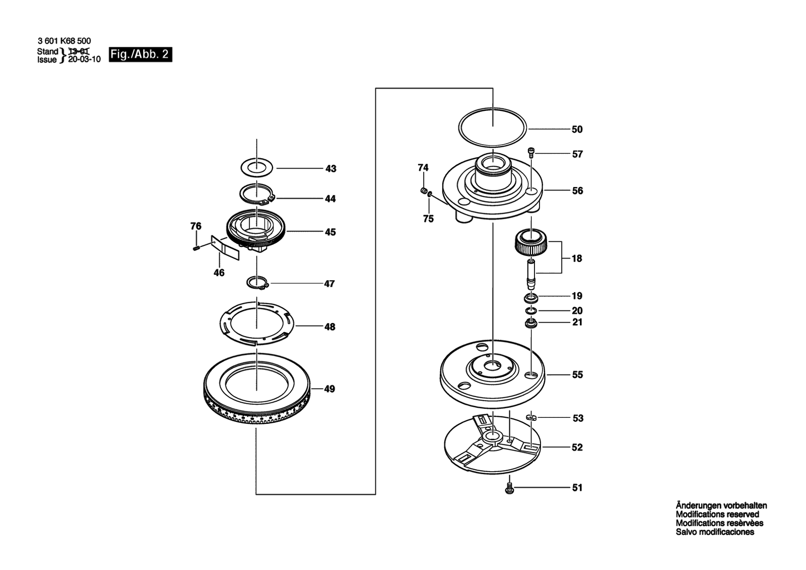 Bosch GOL 32 D/G parts diagram, sheet 2