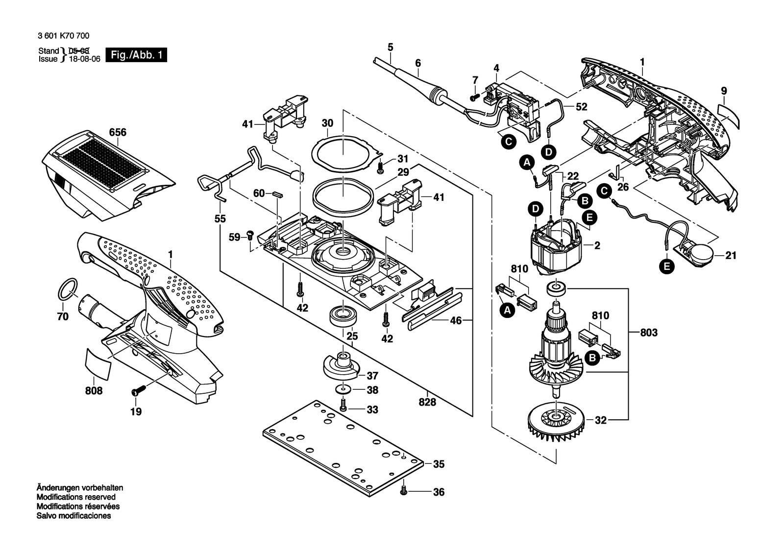 Bosch GSS 23 AE parts diagram, sheet 1