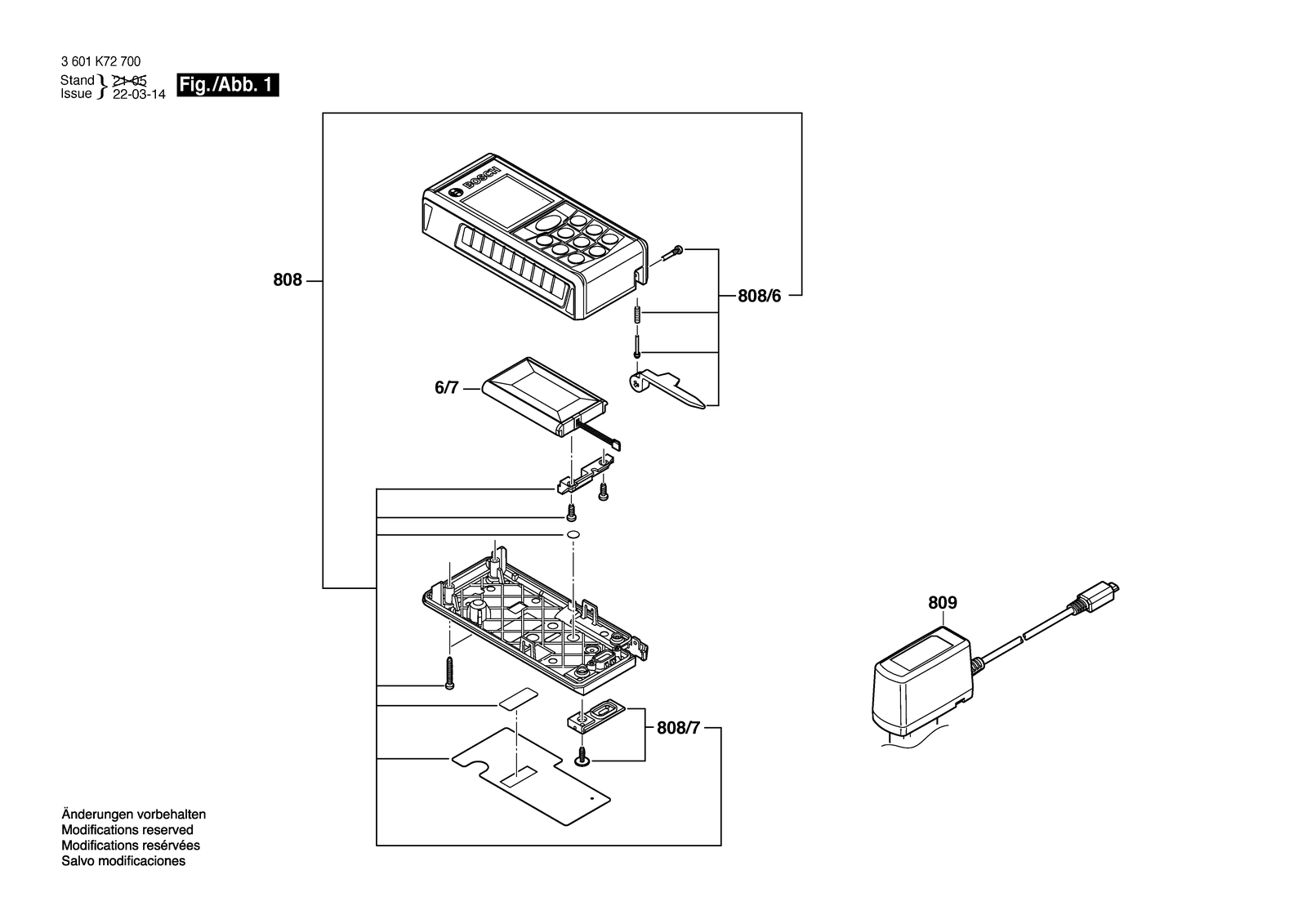 Bosch GLM 100 C parts diagram, sheet 1