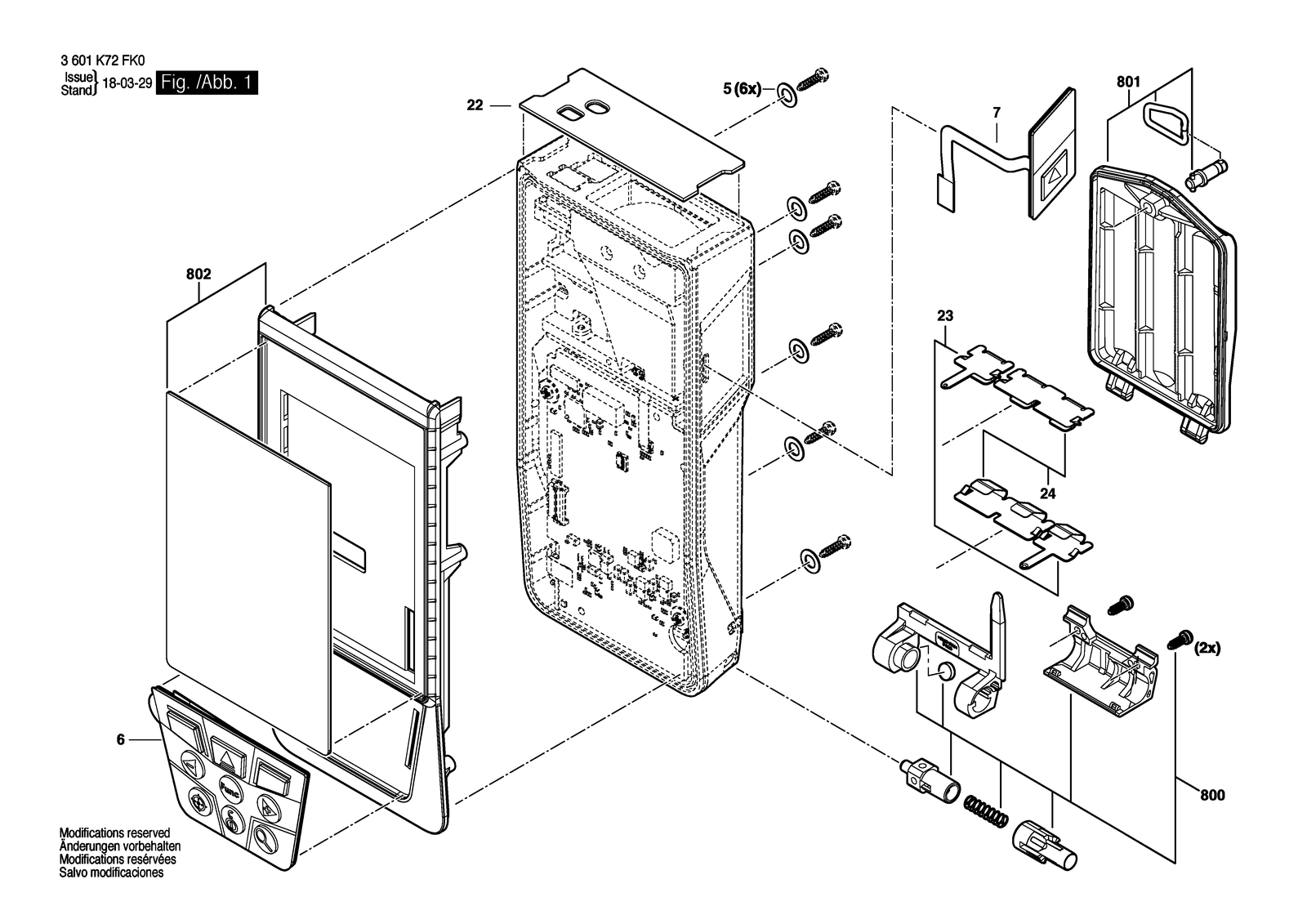 Bosch GLM 150 C parts diagram, sheet 1