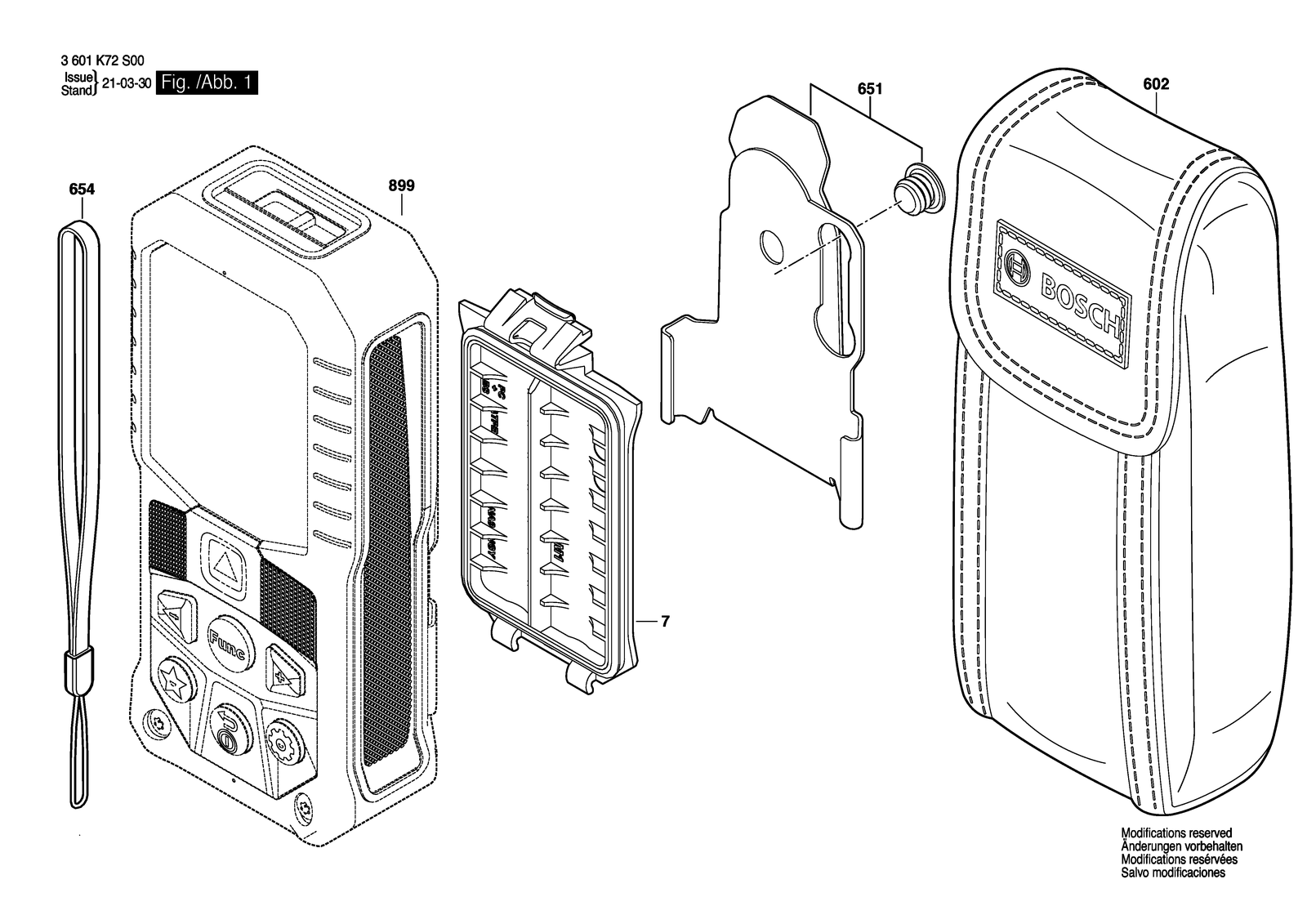 Bosch GLM 50-22 parts diagram, sheet 1