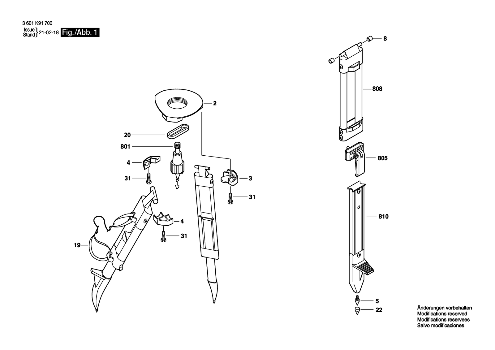 Bosch BT 160 parts diagram, sheet 1