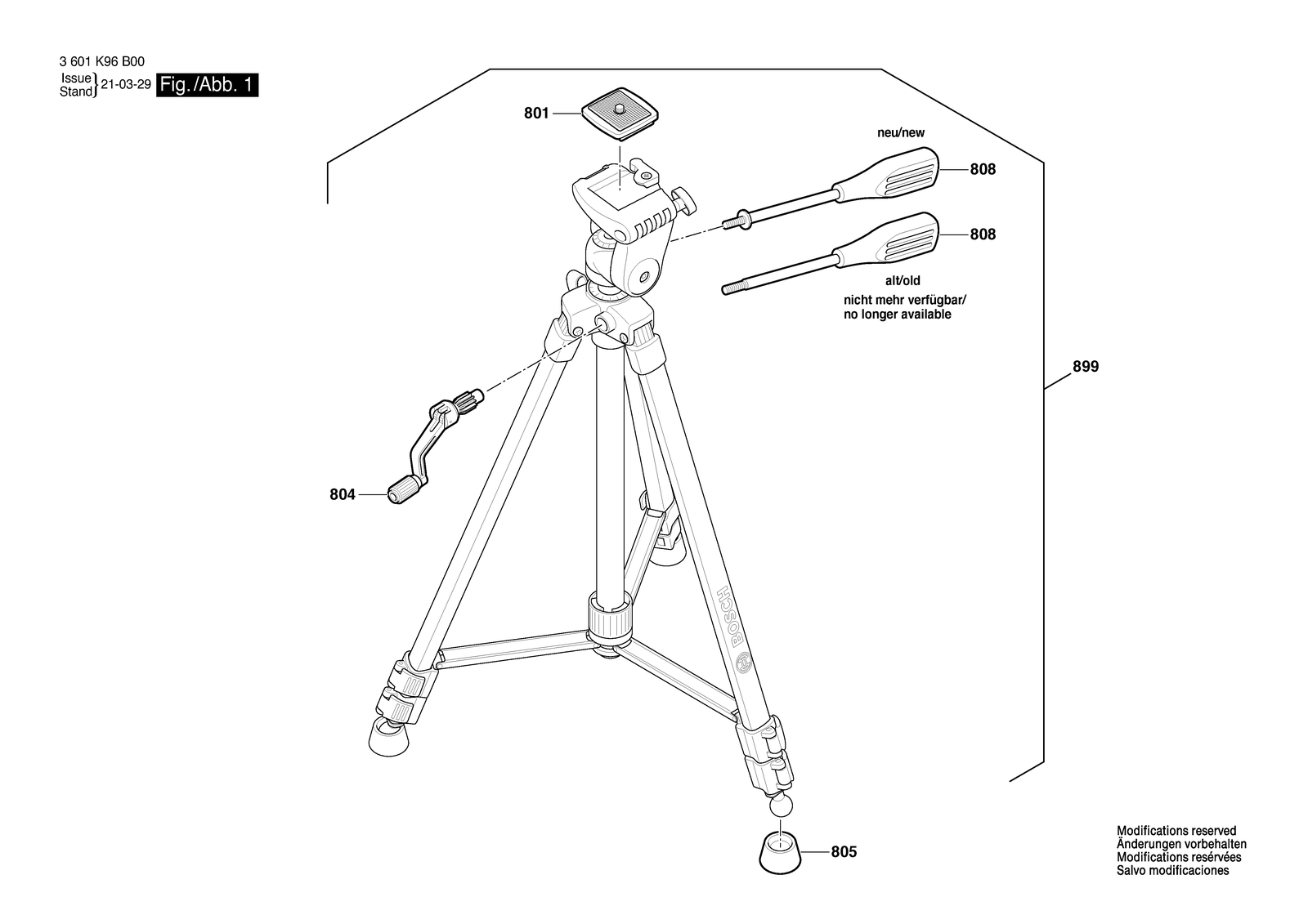 Bosch BT150 parts diagram, sheet 1