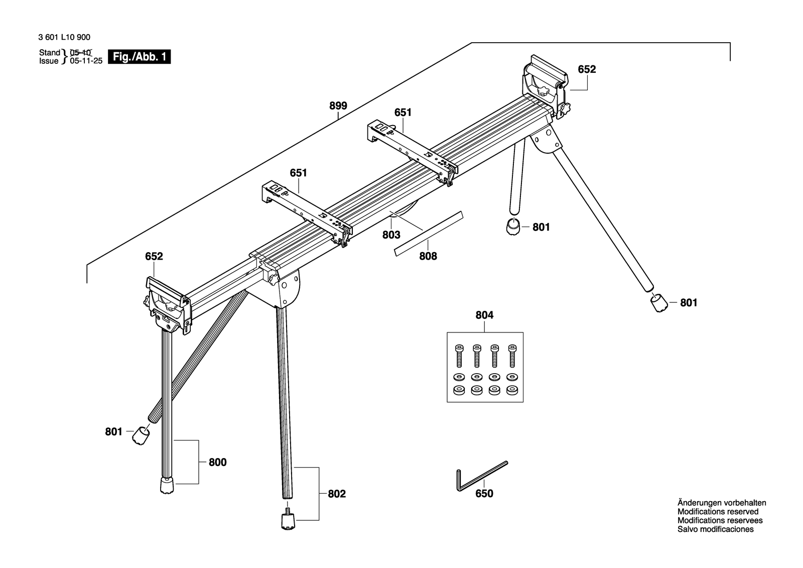 Bosch GTA 3700 parts diagram, sheet 1