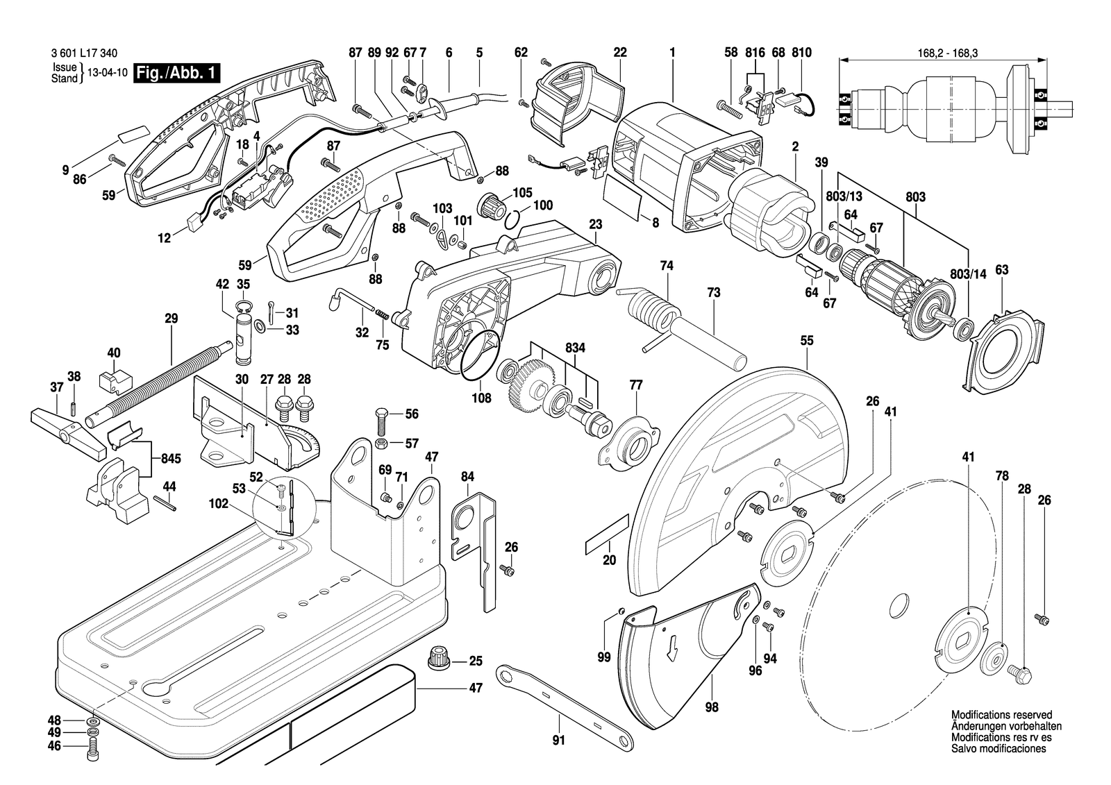 Bosch GCO 2 parts diagram, sheet 1