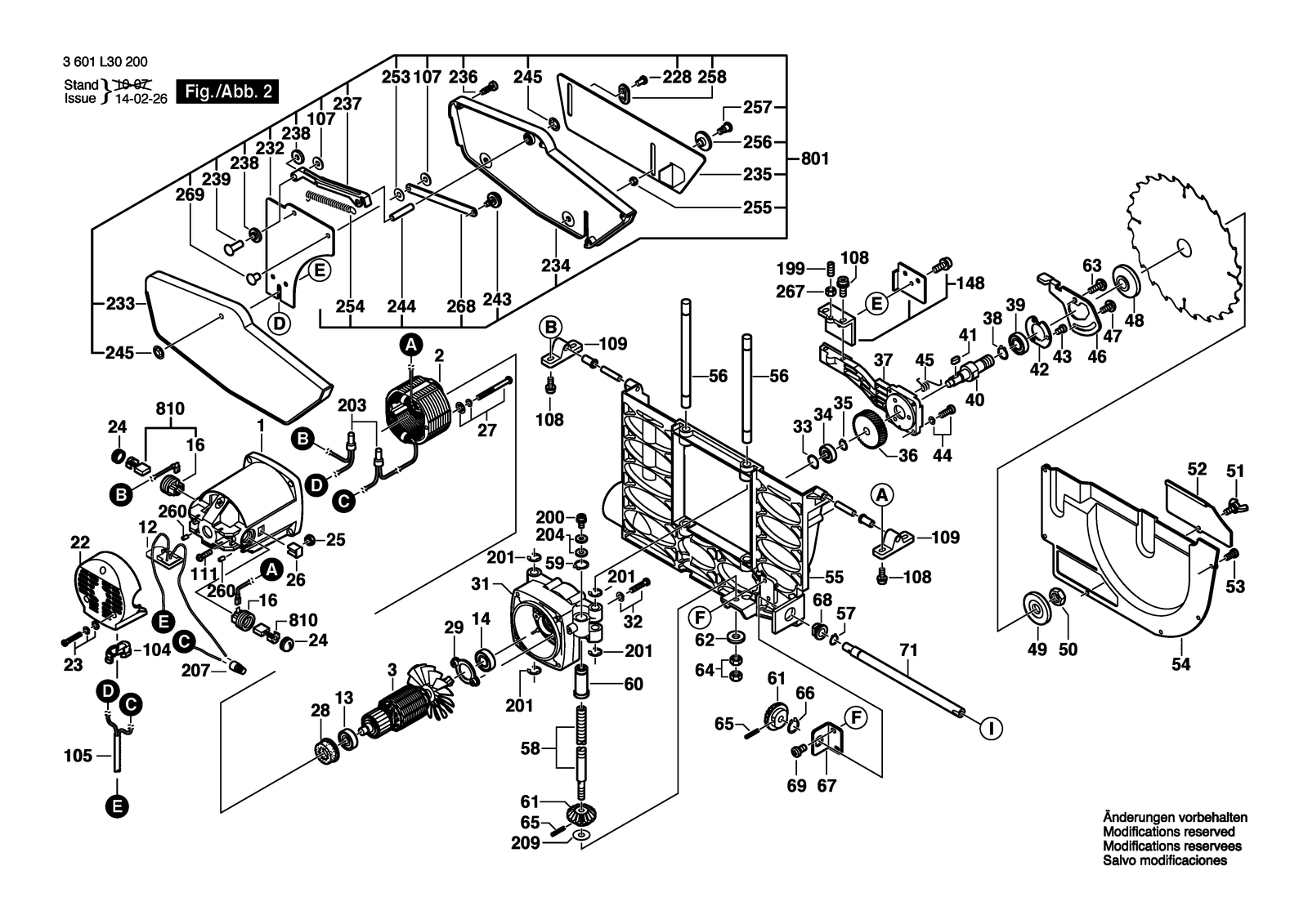 Bosch GTS 10 parts diagram, sheet 2