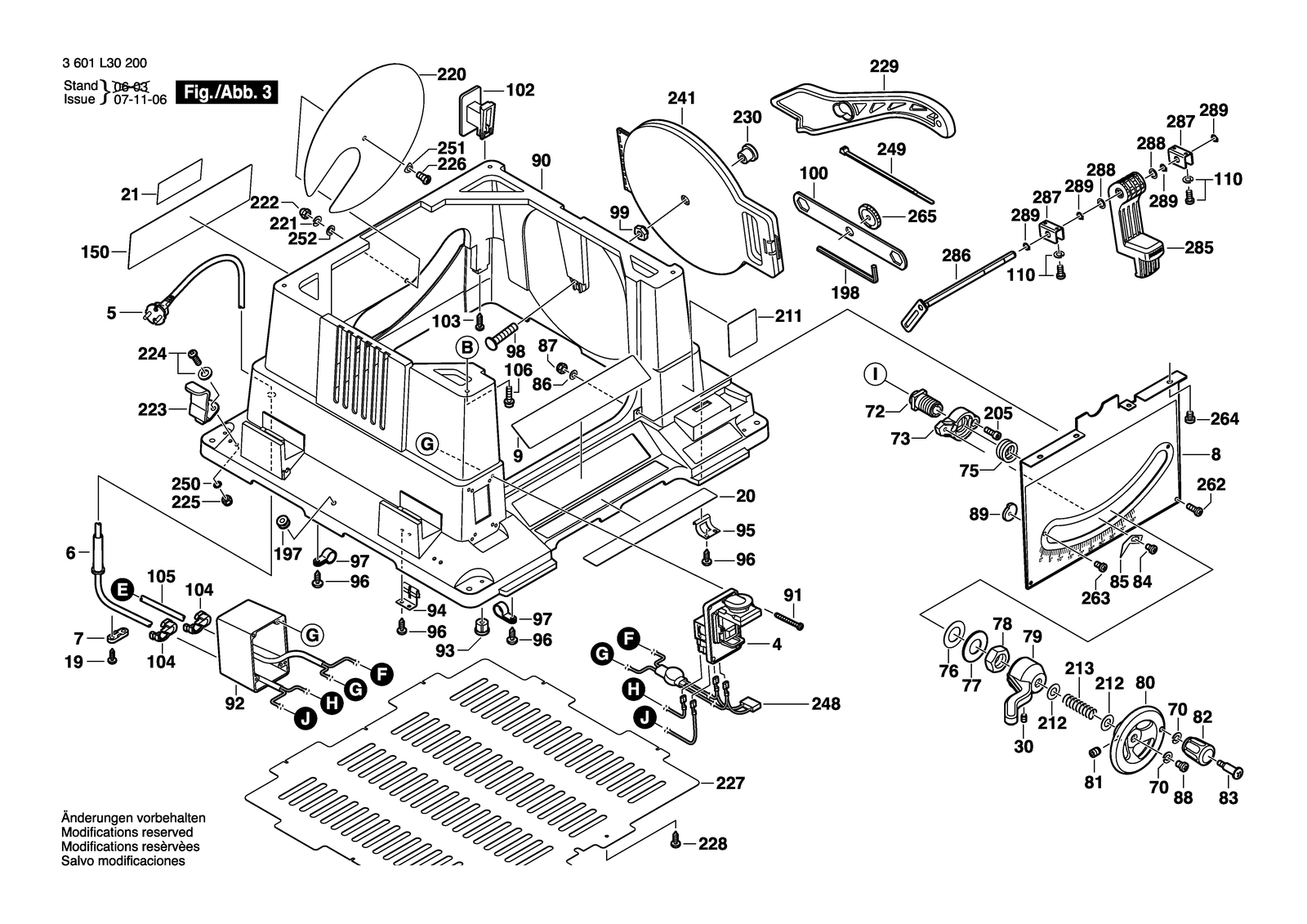 Bosch GTS 10 parts diagram, sheet 3