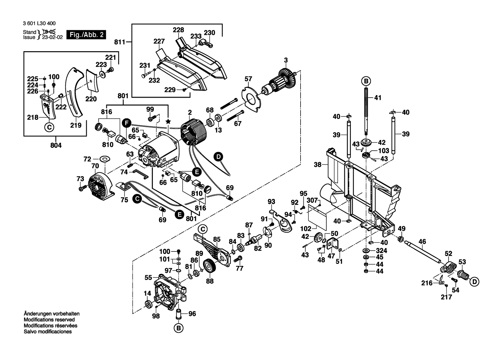 Bosch GTS 10 XC parts diagram, sheet 2