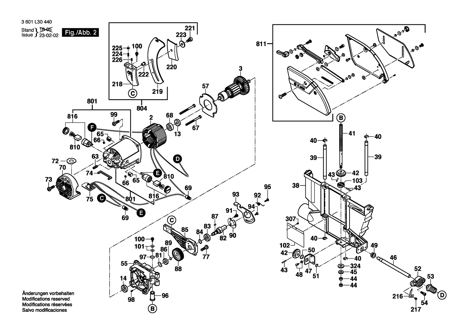 Bosch GTS 10 XC parts diagram, sheet 2