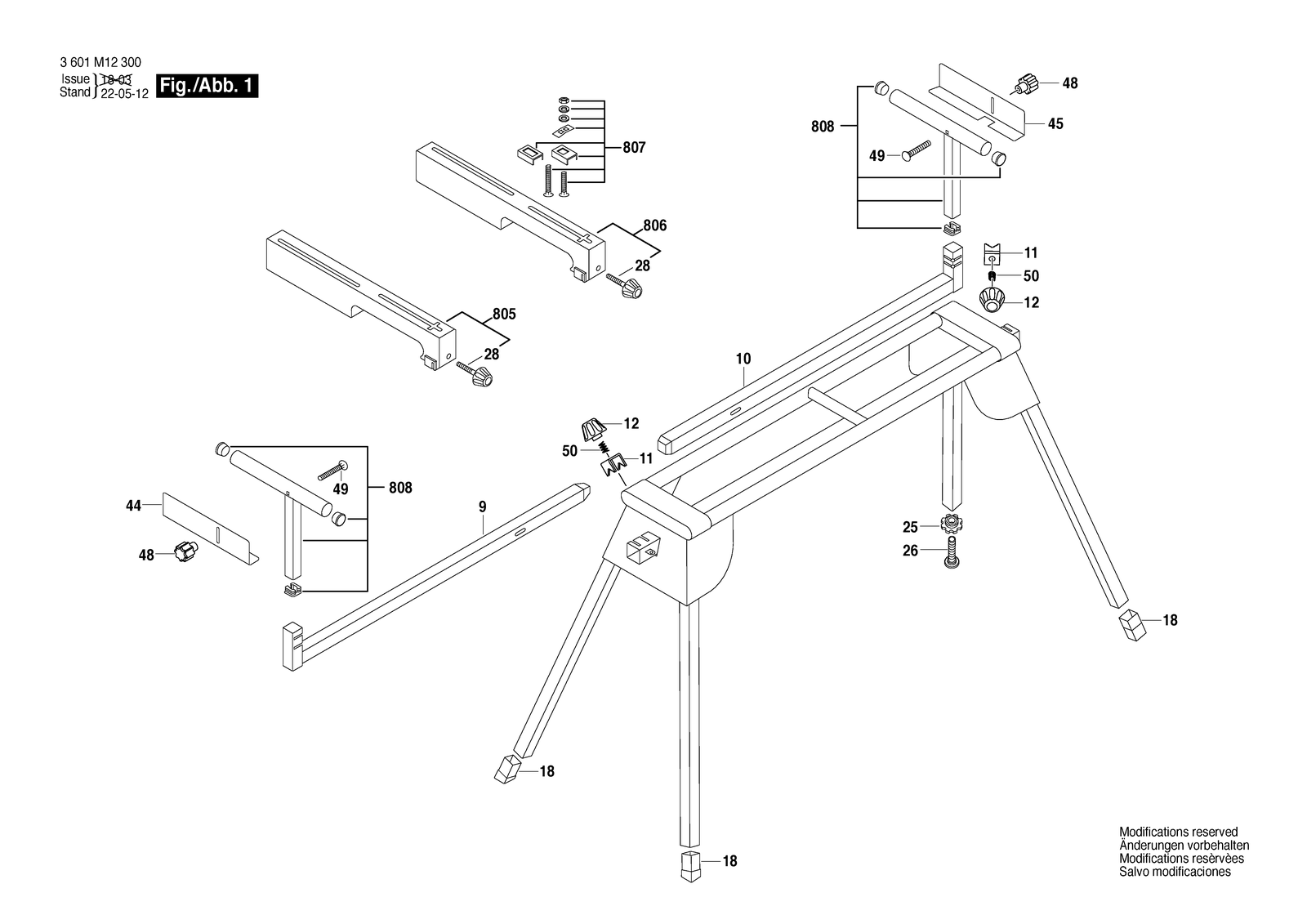 Bosch GTA 2600 parts diagram, sheet 1