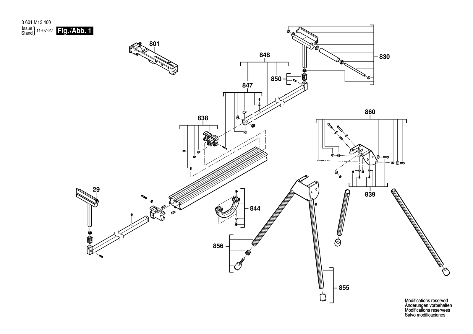Bosch GTA 2500 parts diagram, sheet 1