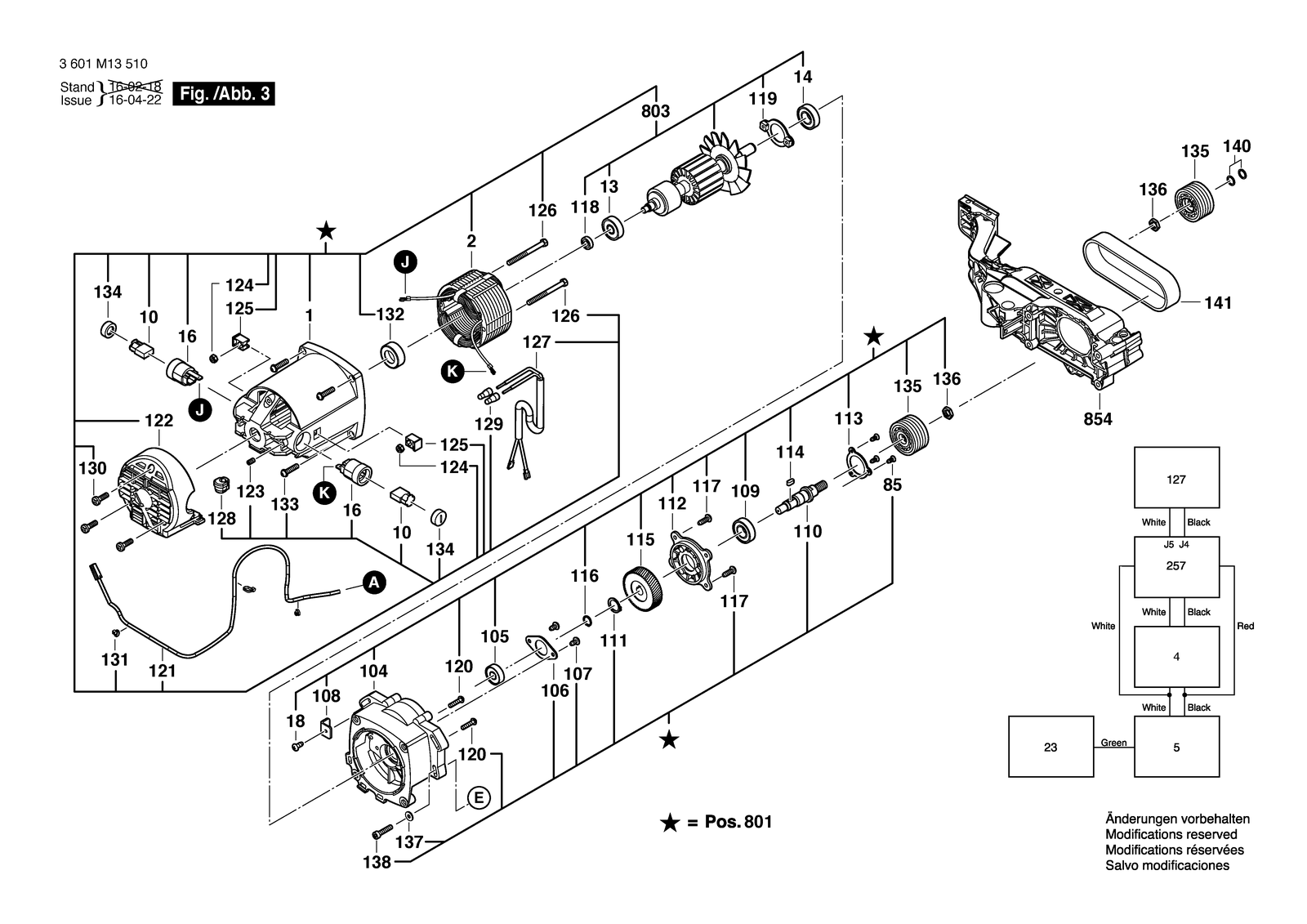 Bosch GTS 1041A-09 parts diagram, sheet 3