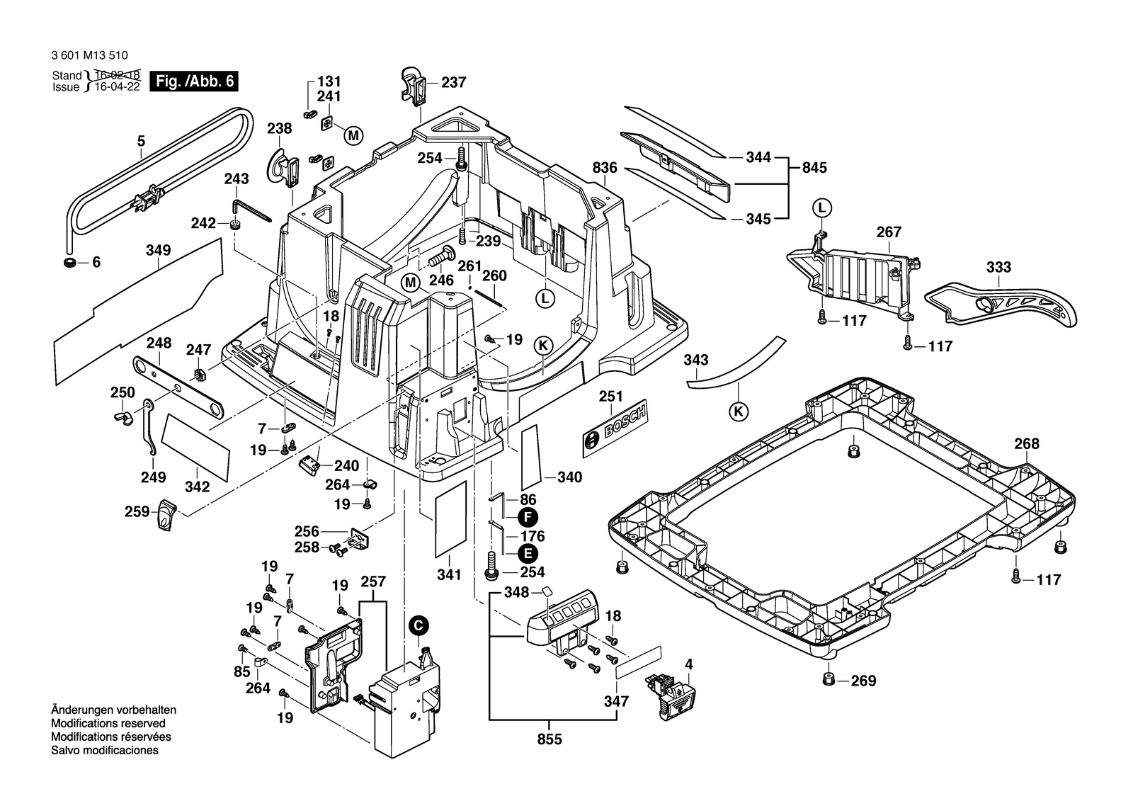 Bosch GTS 1041A-09 parts diagram, sheet 6