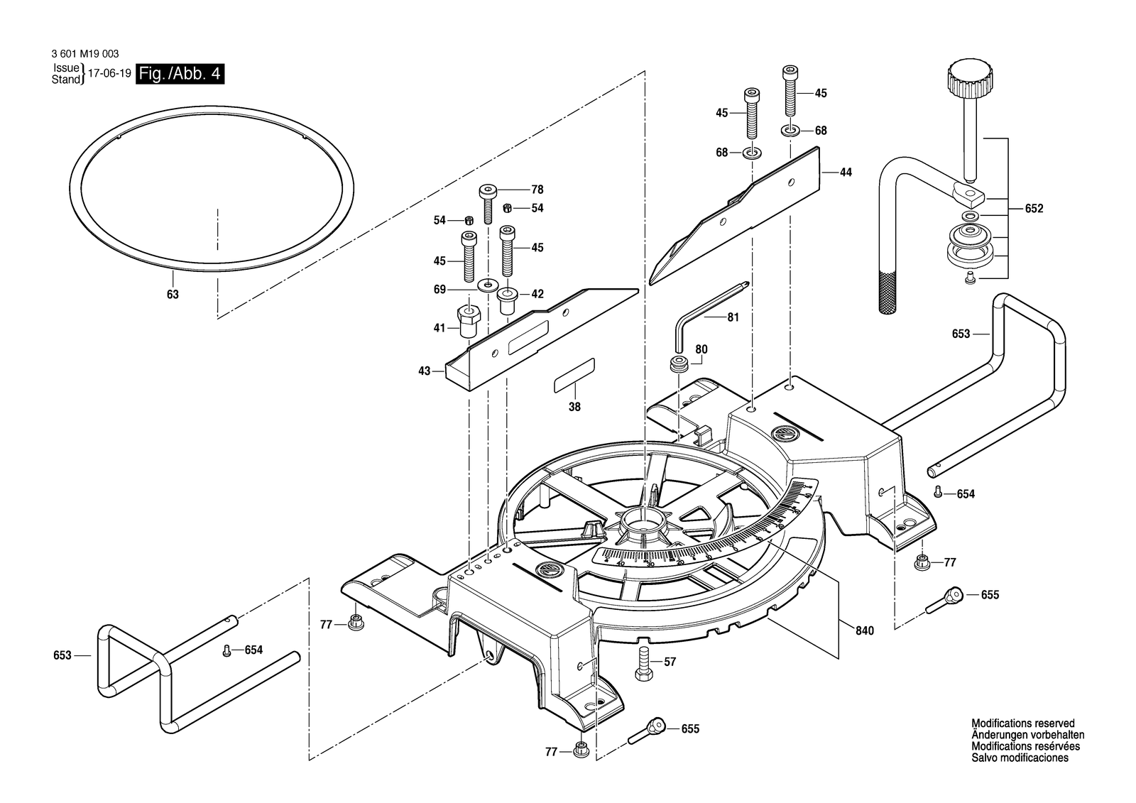 Bosch GCM 80 SJ parts diagram, sheet 4