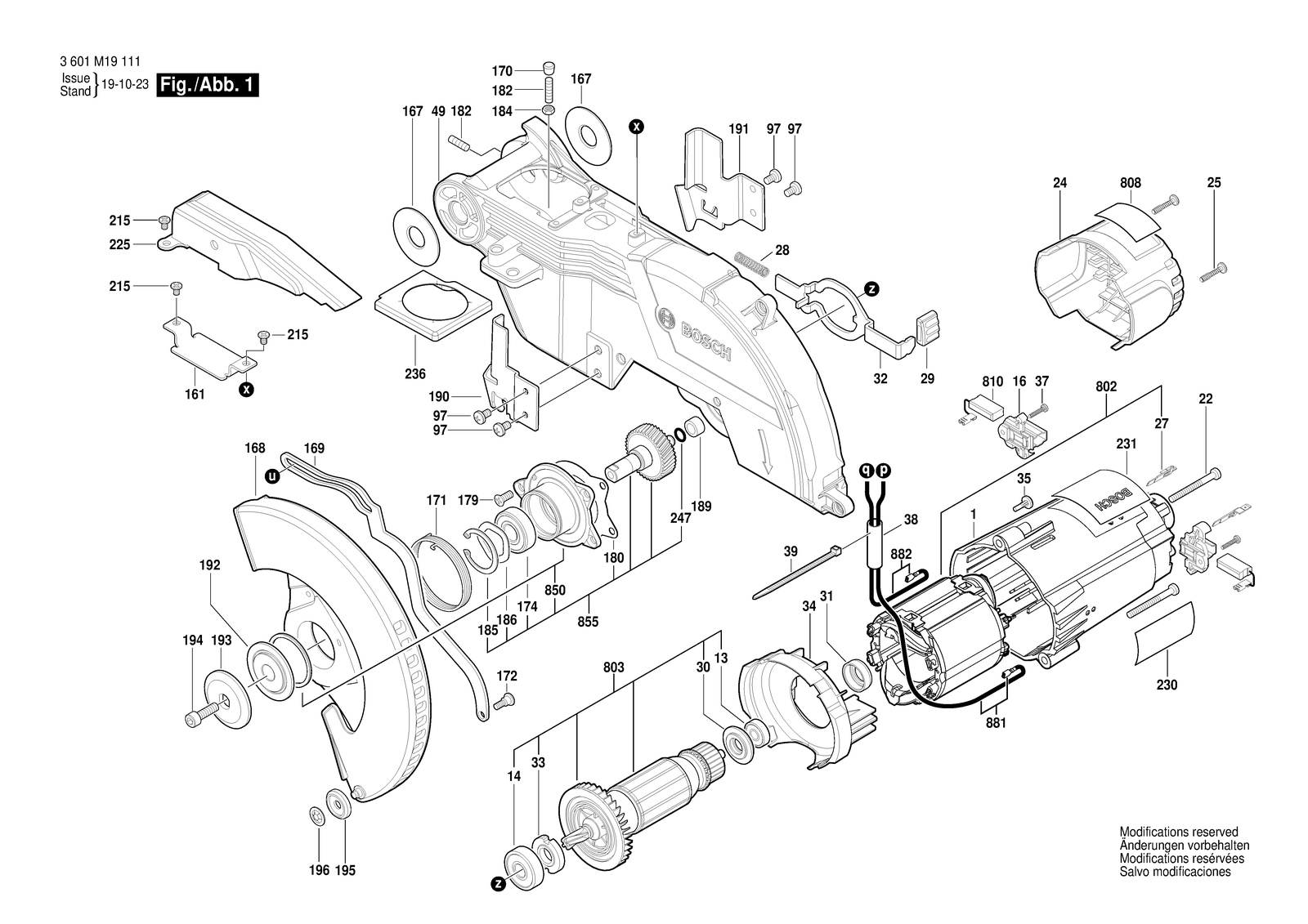 Bosch CM8S parts diagram, sheet 1