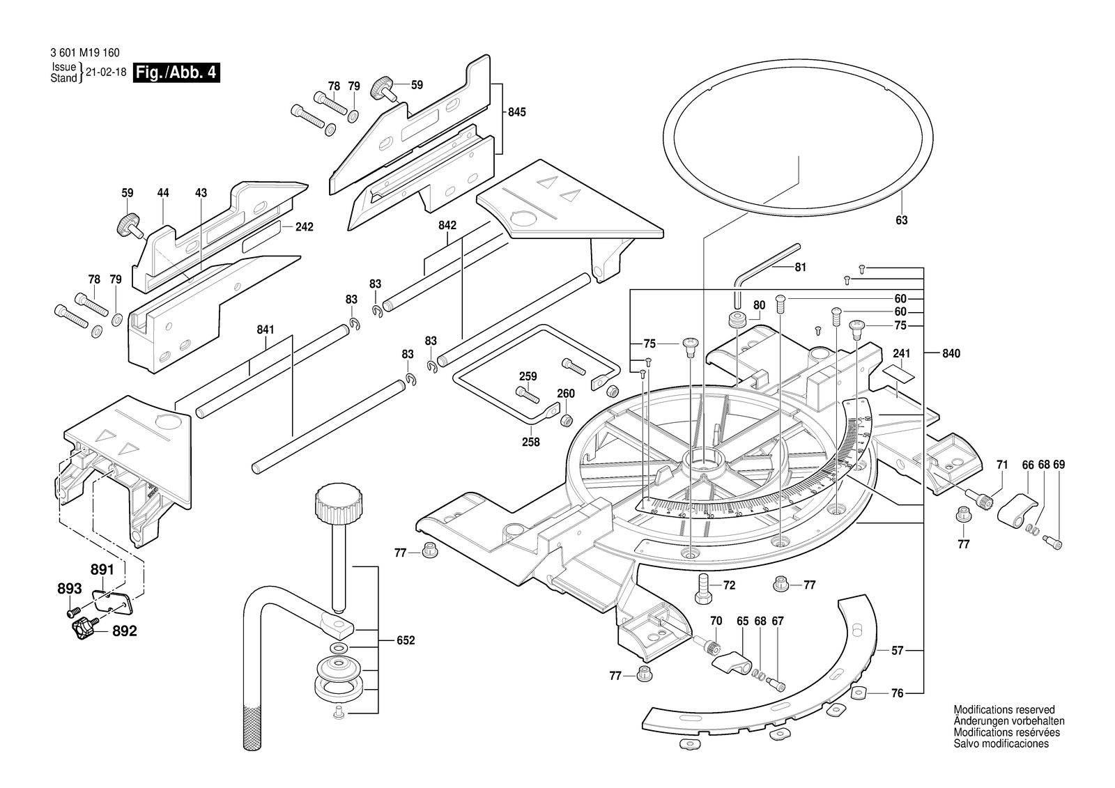 Bosch GCM 8 SJL parts diagram, sheet 4