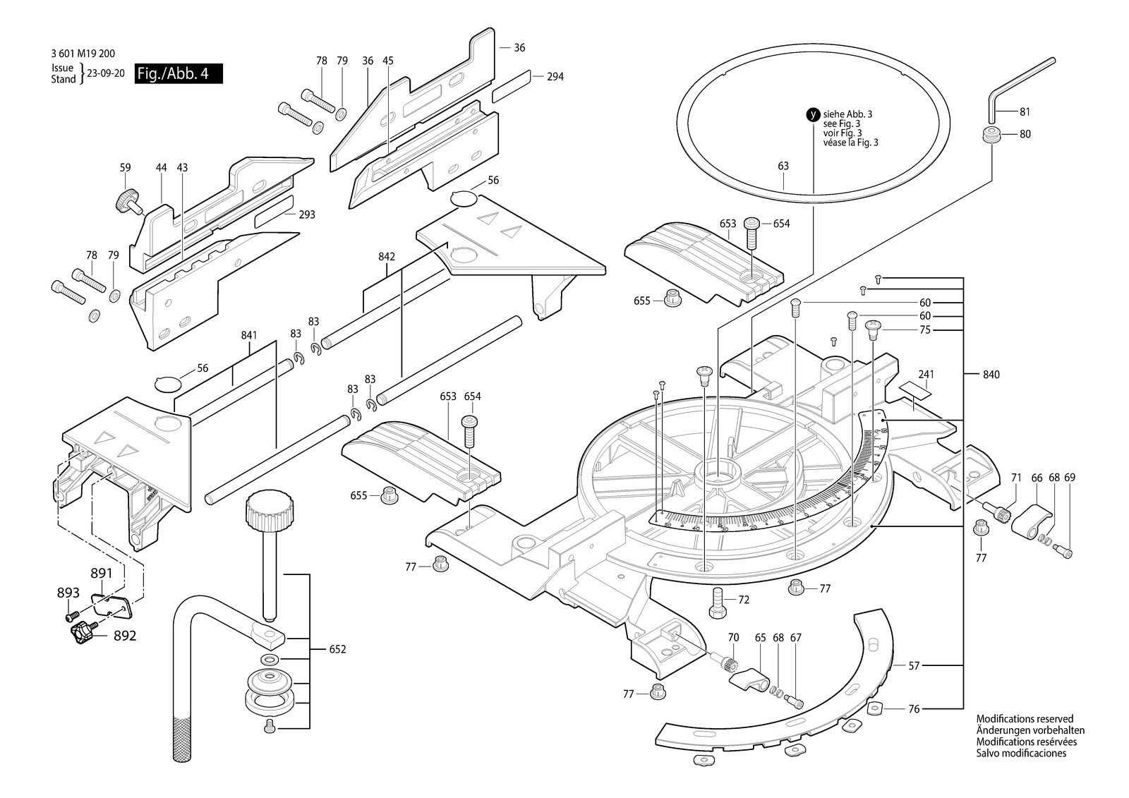 Bosch GCM 8 SDE parts diagram, sheet 4