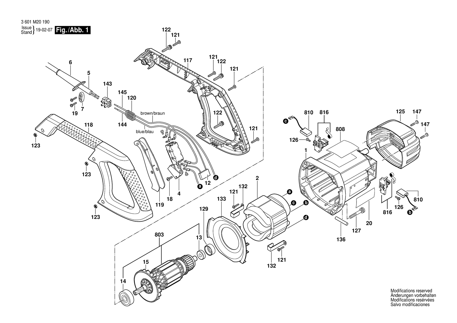 Bosch GCM 10 parts diagram, sheet 1