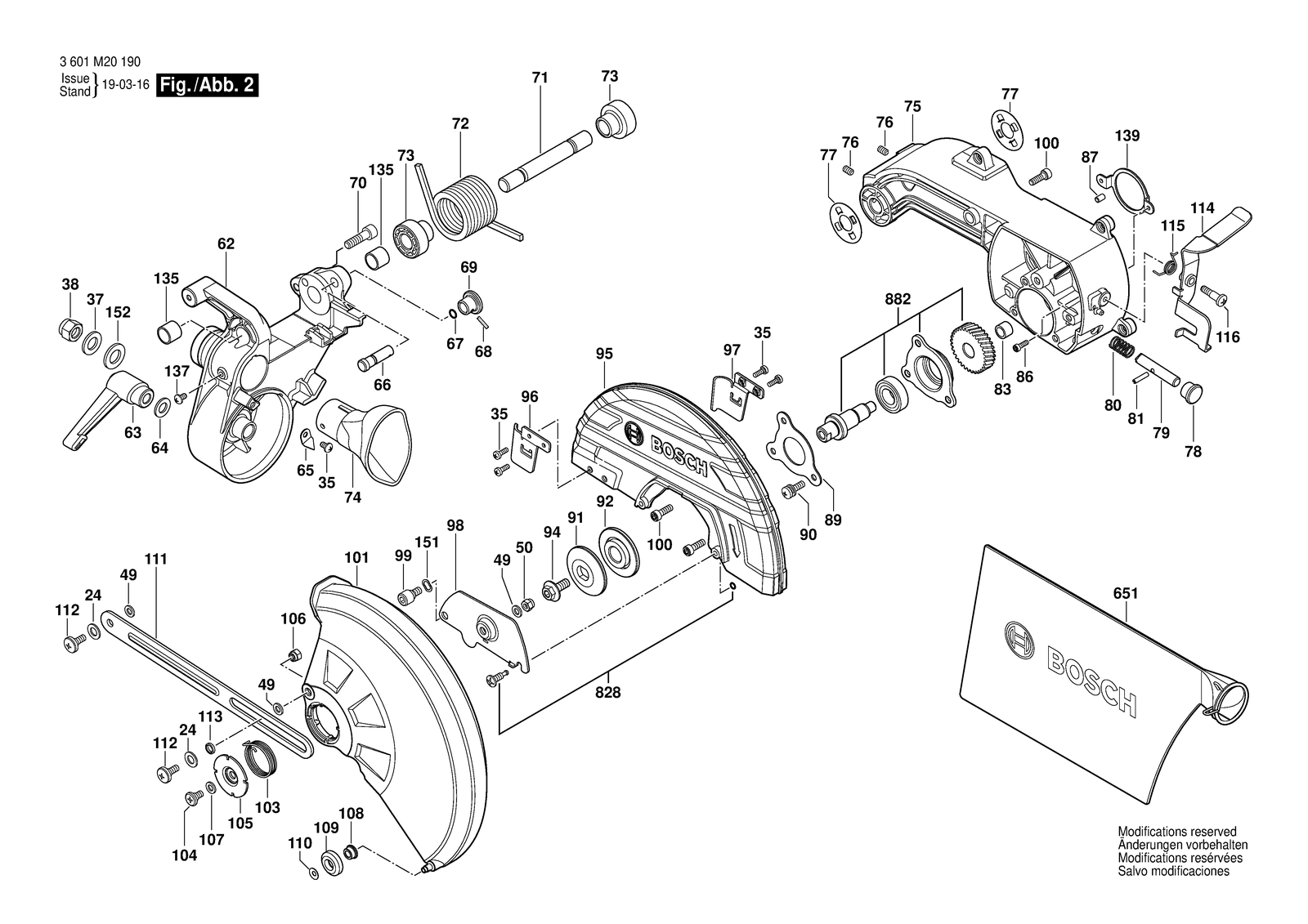 Bosch GCM 10 parts diagram, sheet 2