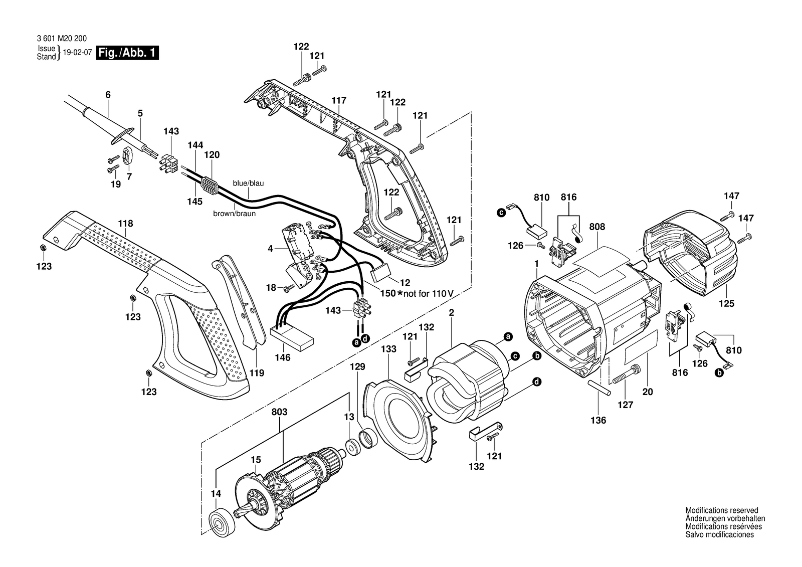Bosch GCM 10 J parts diagram, sheet 1