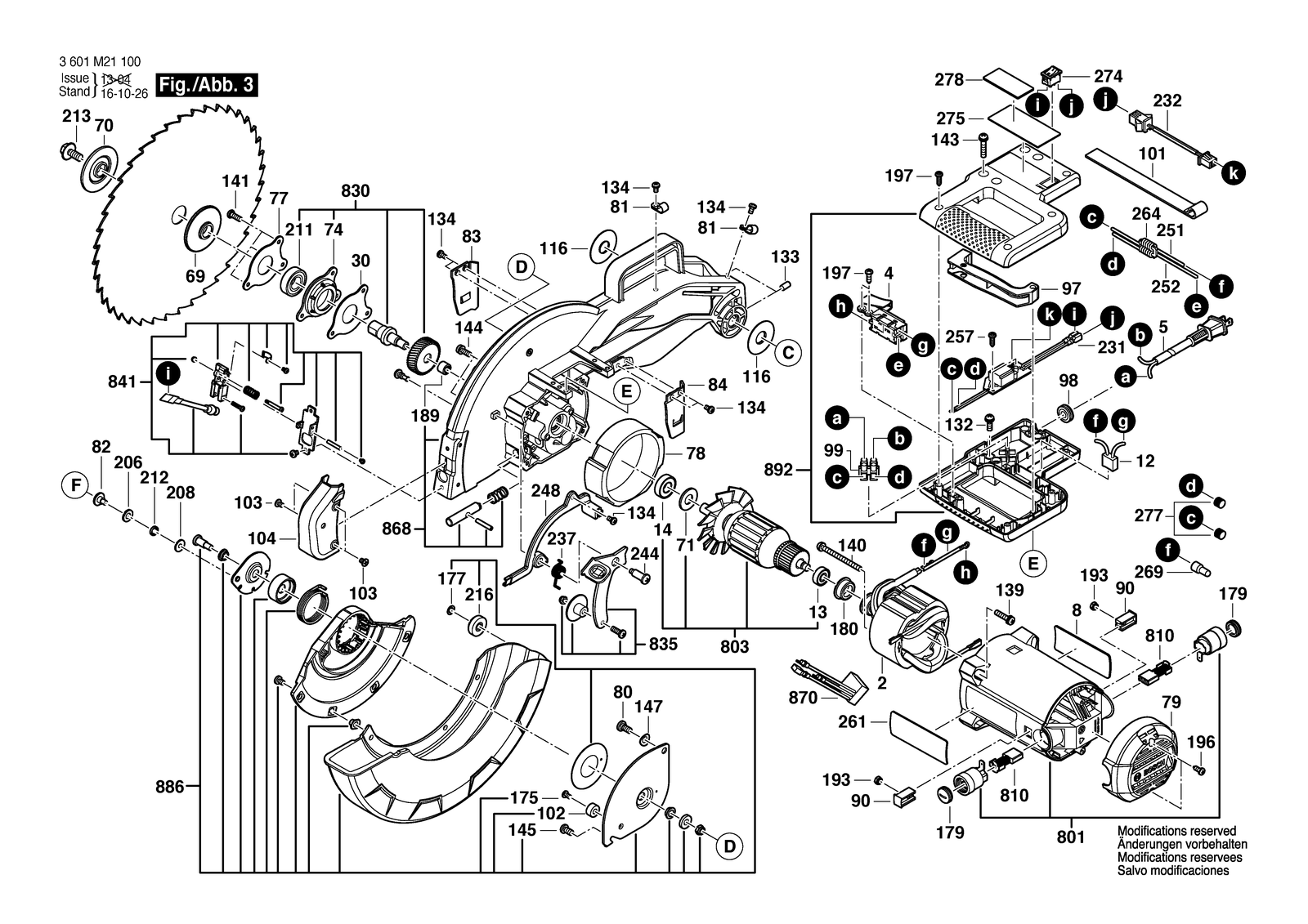 Bosch GCM 12 JL parts diagram, sheet 3