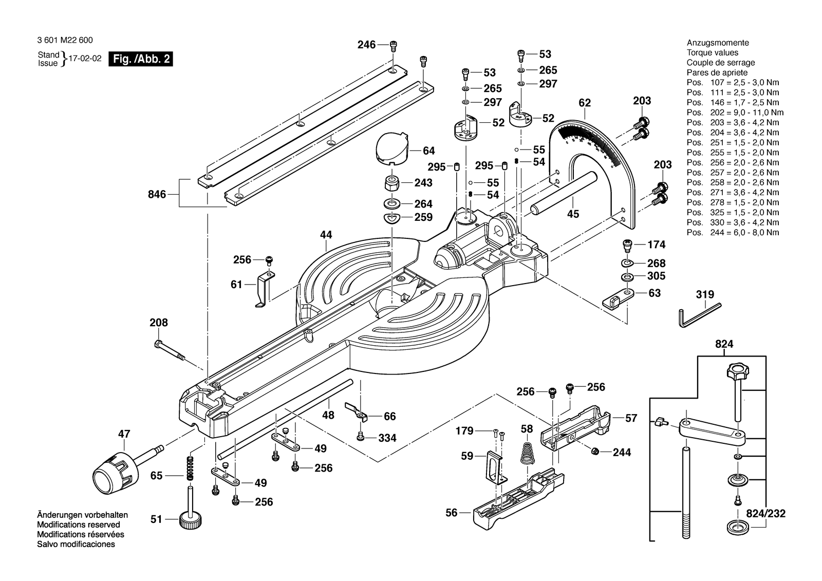 Bosch GCM 350-254 parts diagram, sheet 2