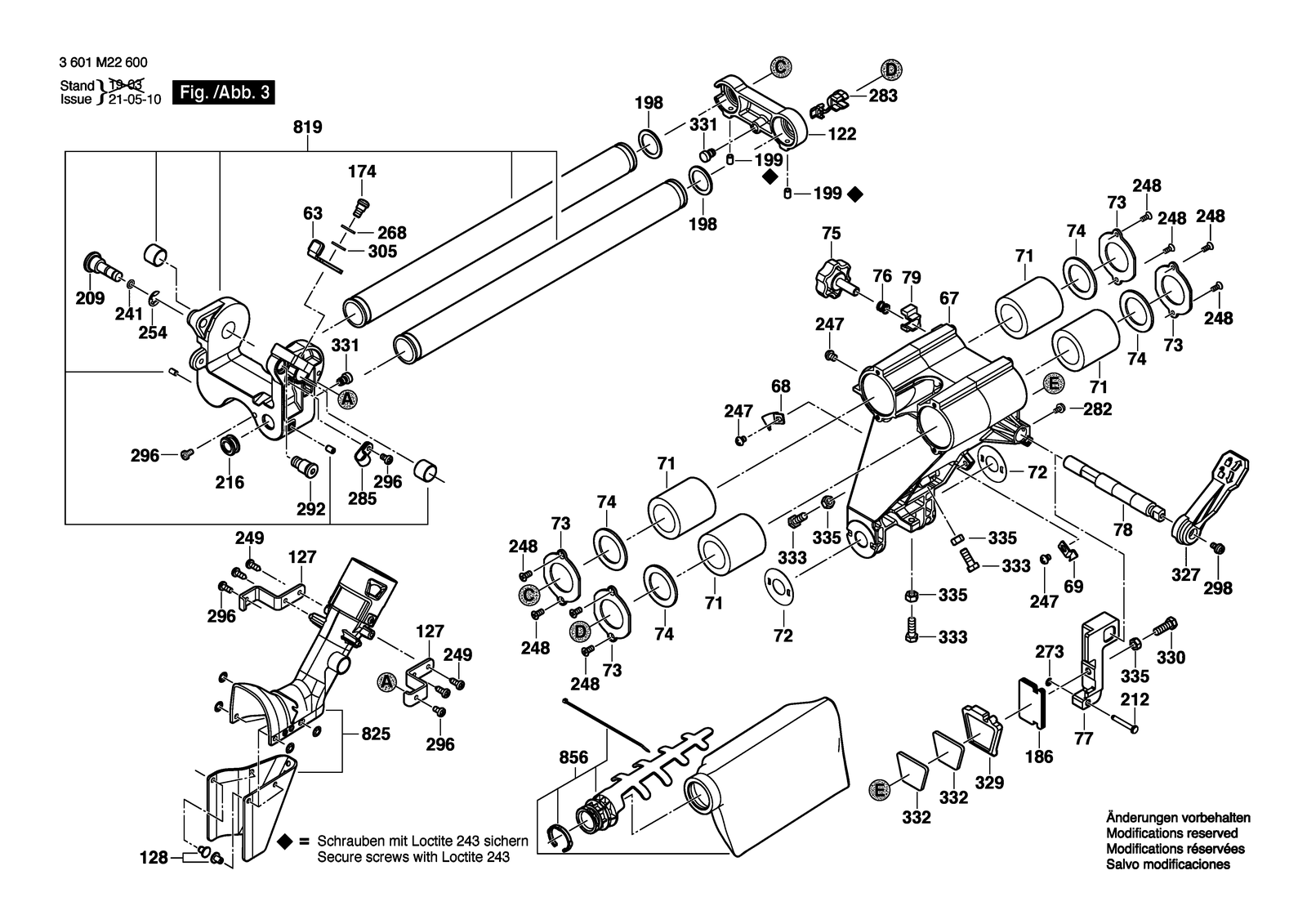 Bosch GCM 350-254 parts diagram, sheet 3