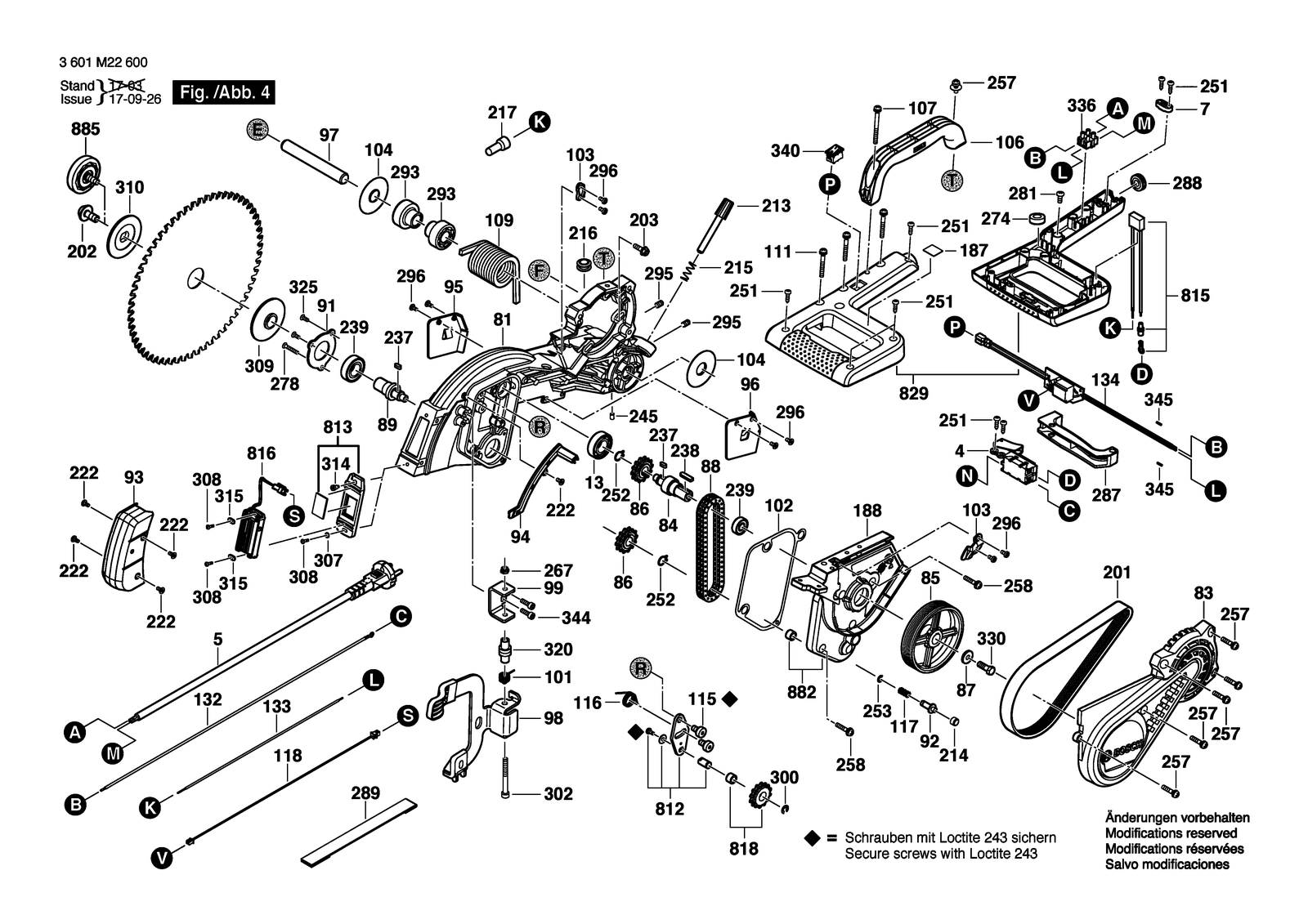 Bosch GCM 350-254 parts diagram, sheet 4