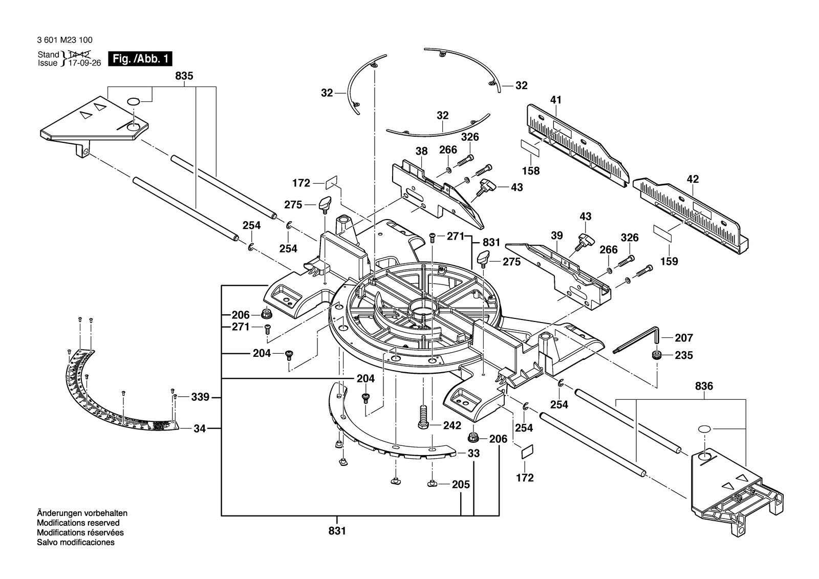 Bosch GCM 12 SDE parts diagram, sheet 1