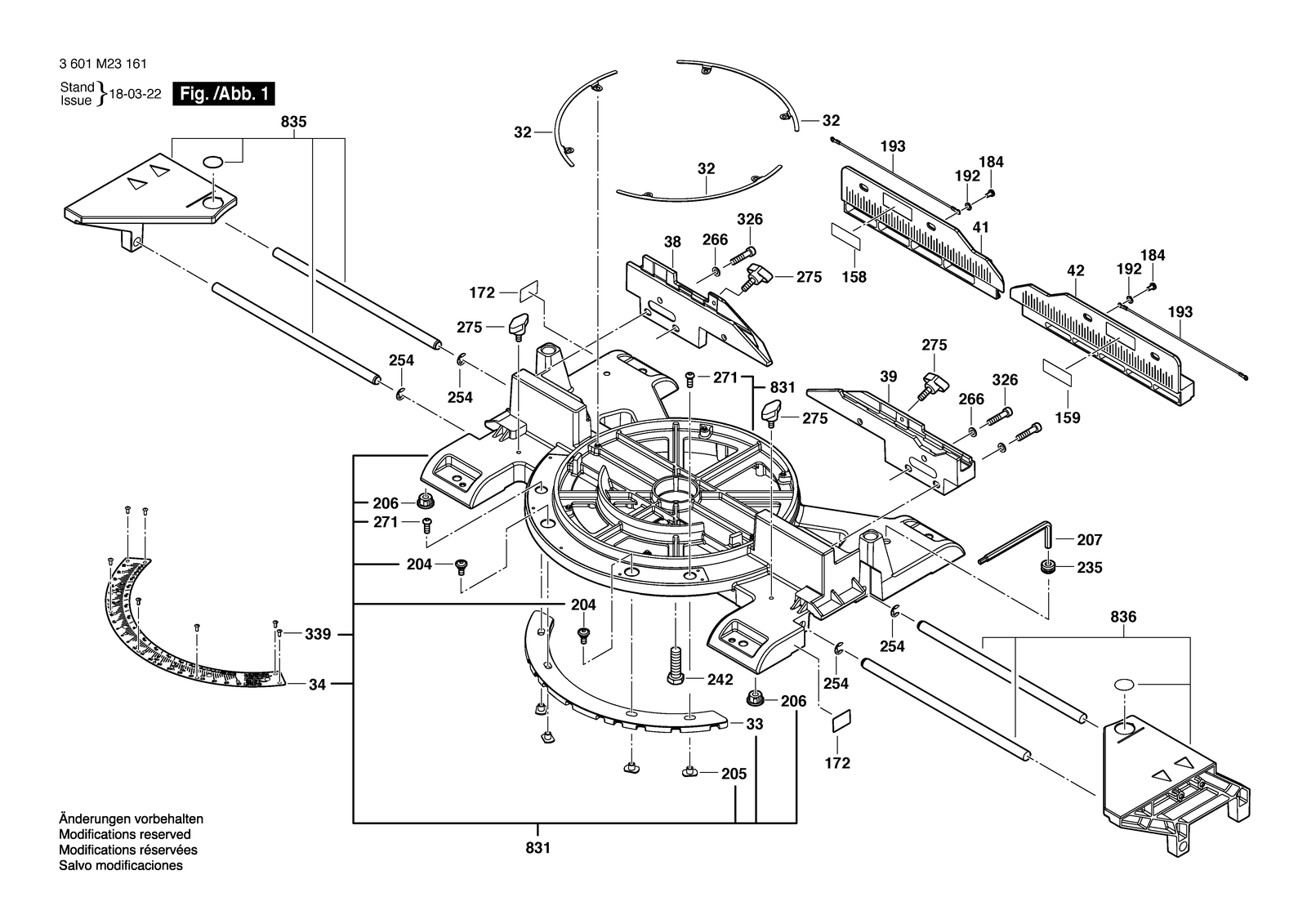 Bosch GCM 12 SDE parts diagram, sheet 1