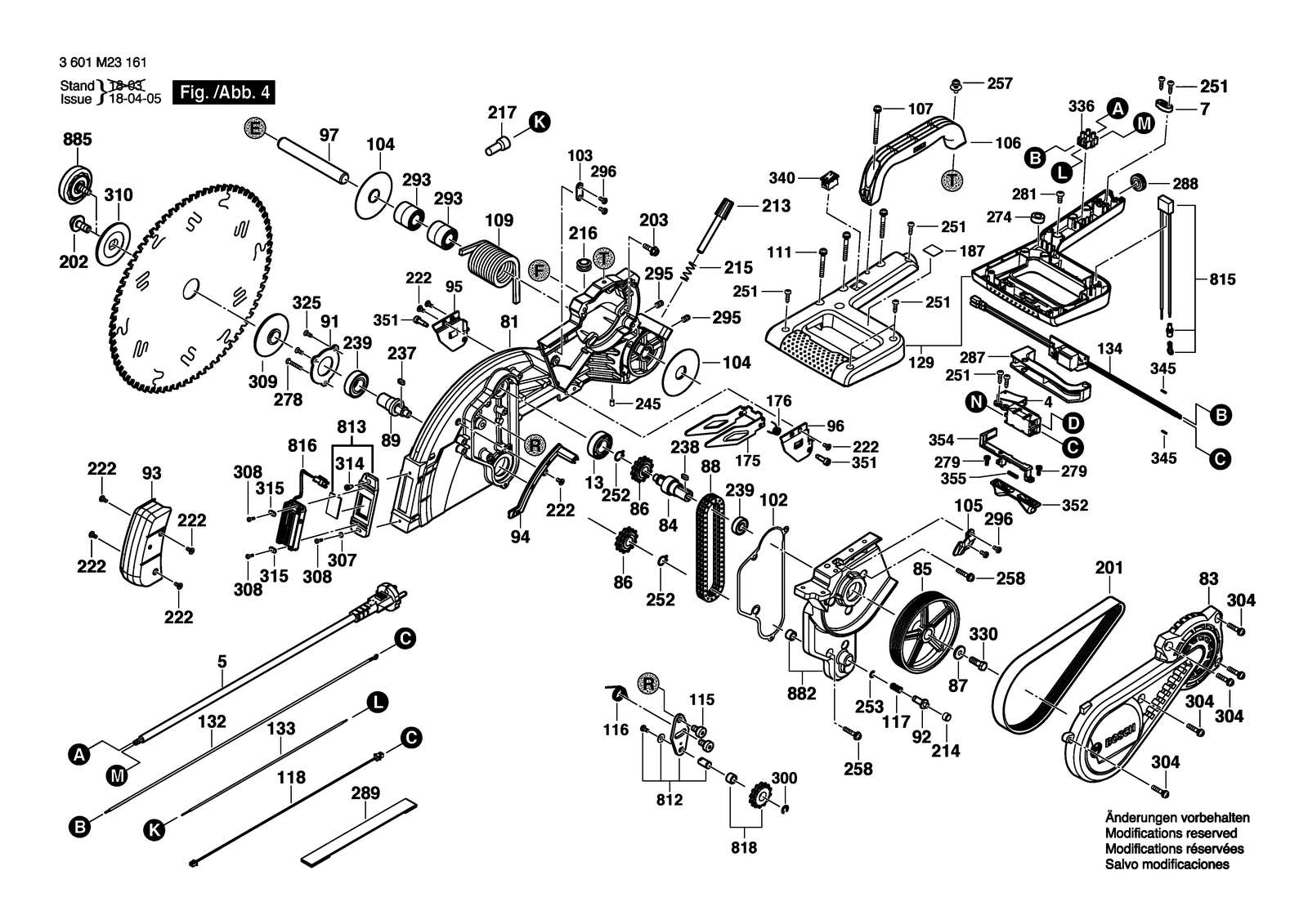 Bosch GCM 12 SDE parts diagram, sheet 4