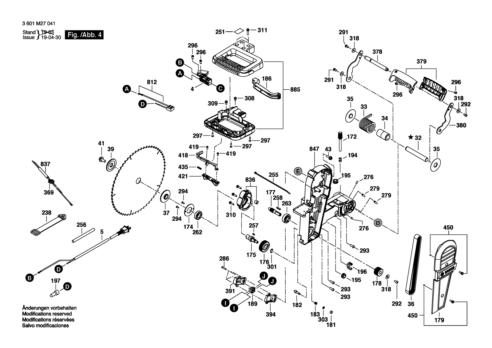 Bosch GCM 10 GDJ parts diagram, sheet 4