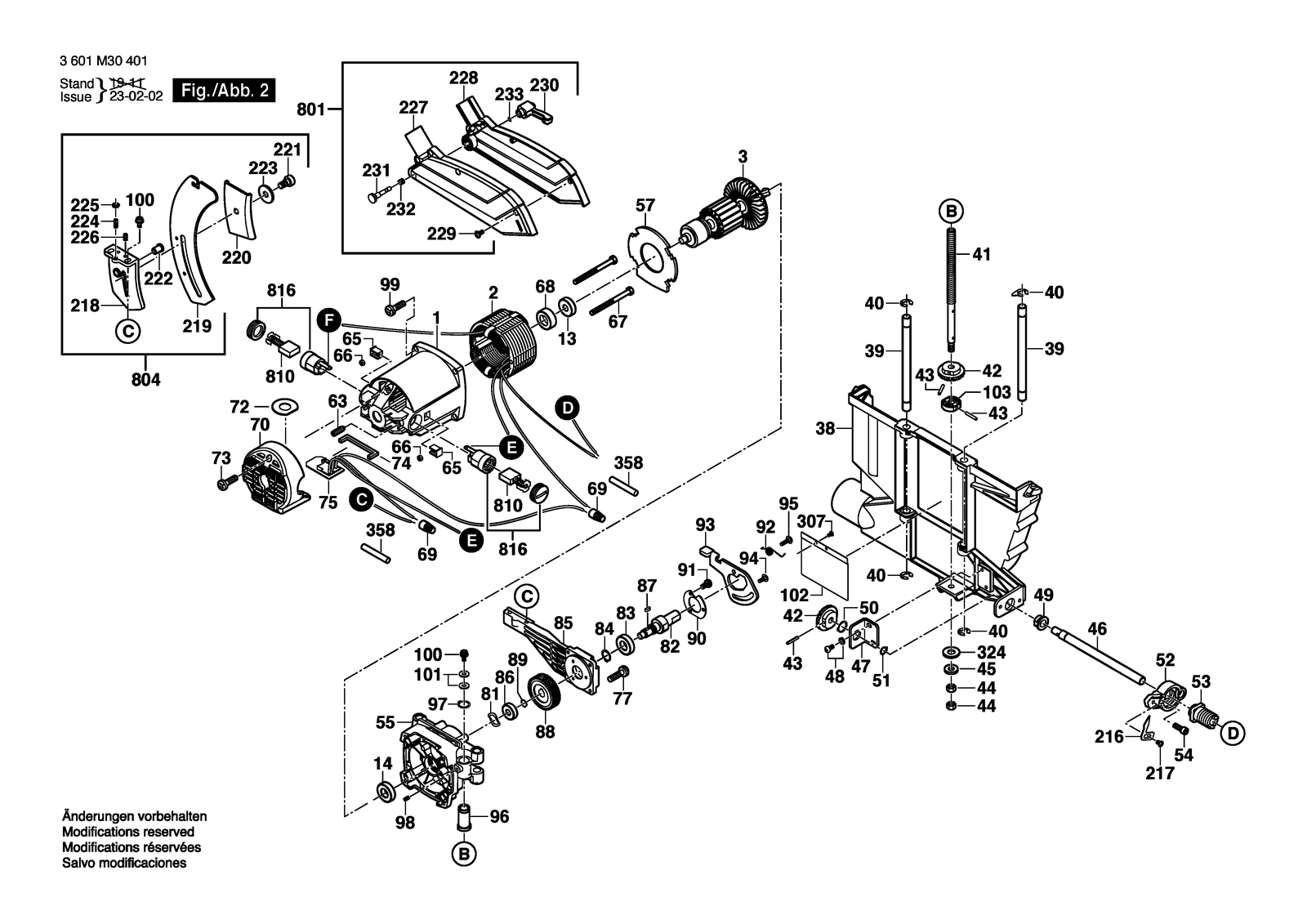 Bosch GTS 10 XC parts diagram, sheet 2