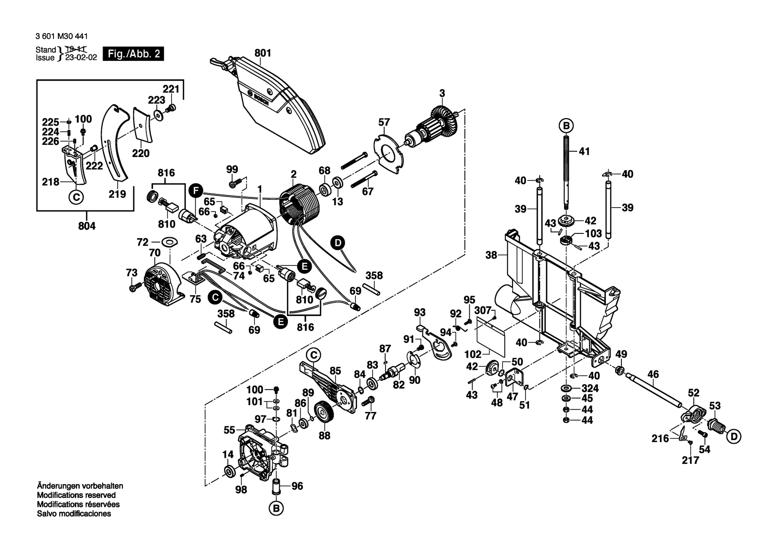 Bosch GTS 10 XC parts diagram, sheet 2
