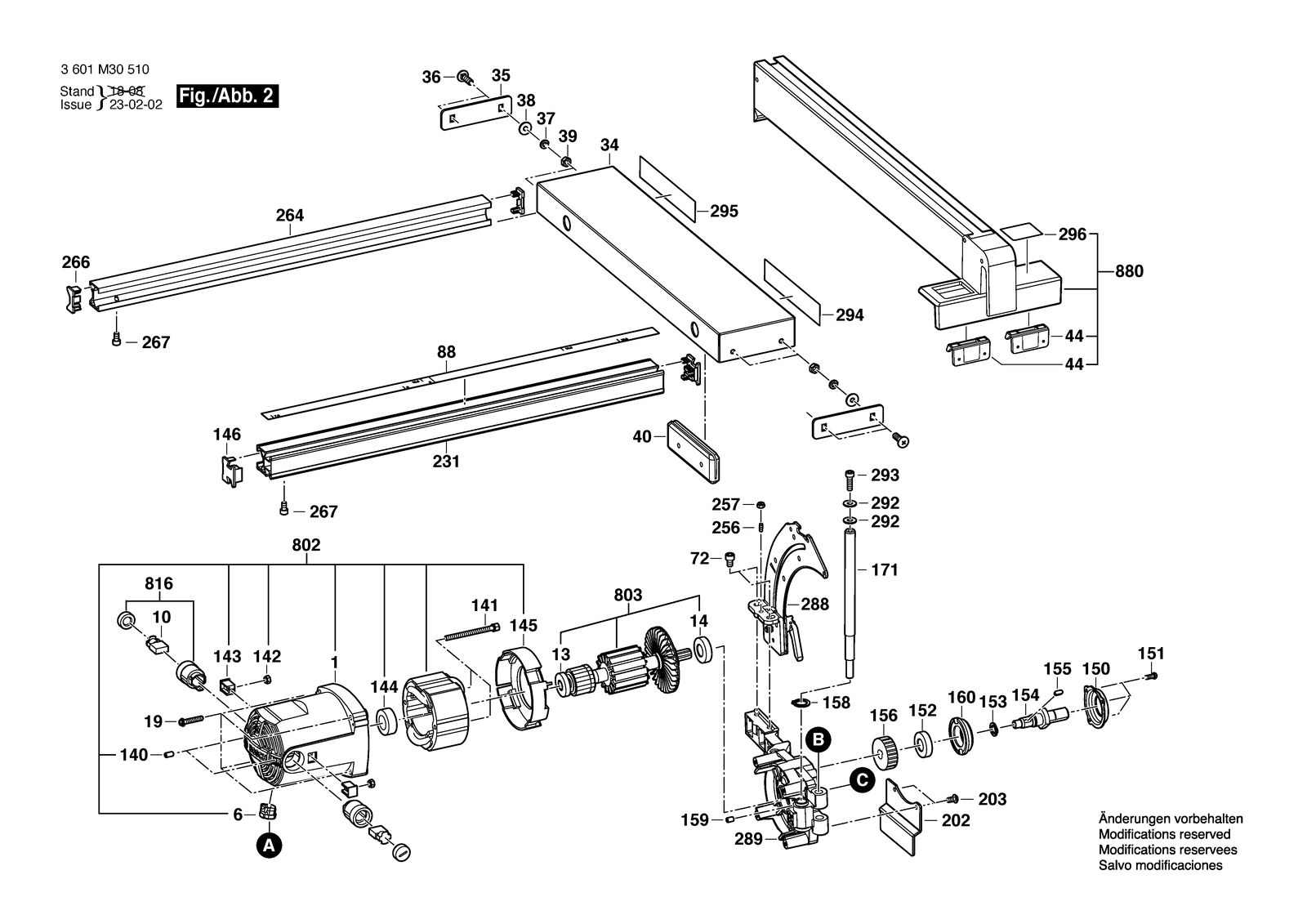 Bosch GTS 1031 parts diagram, sheet 2