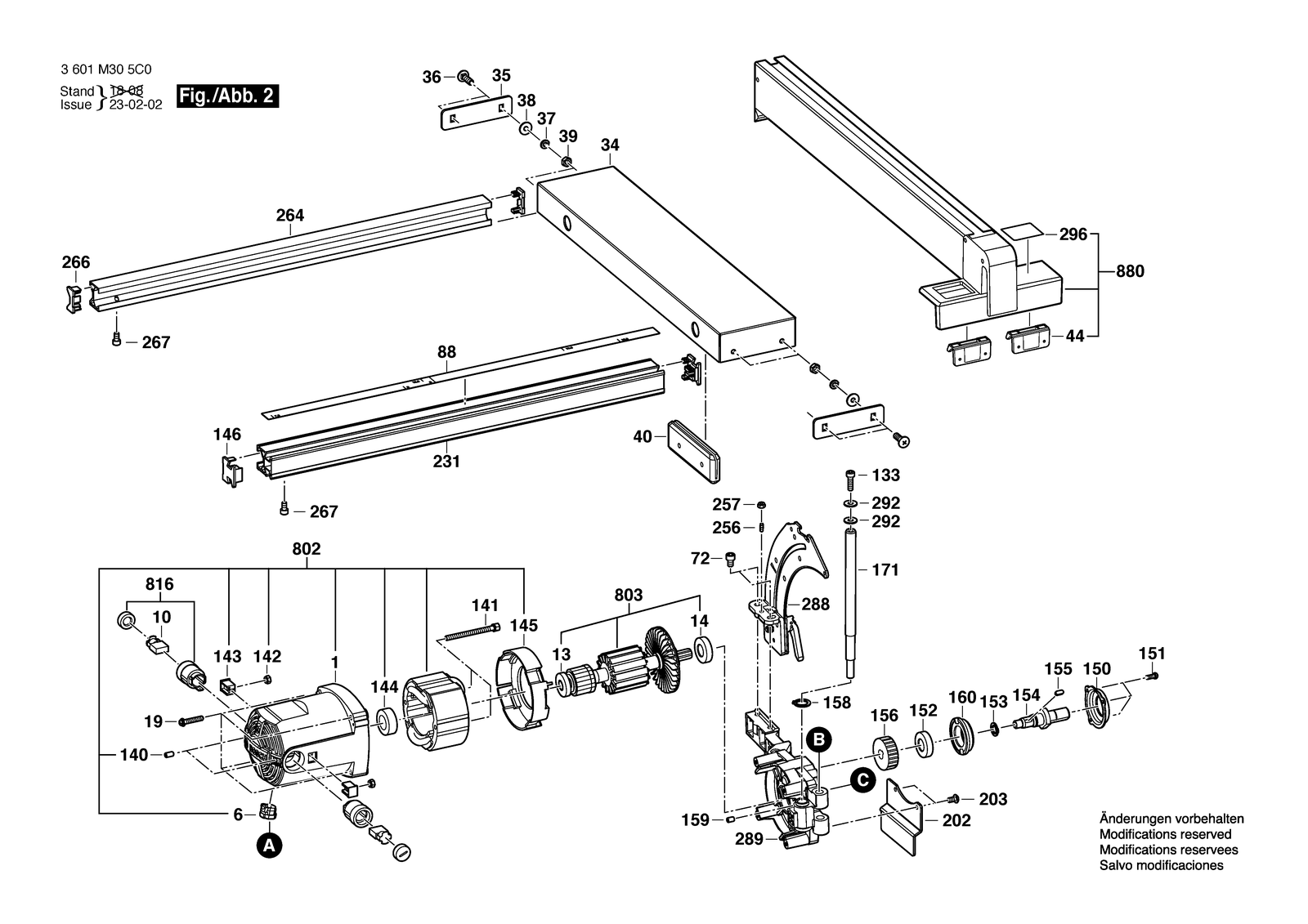Bosch GTS 1031 parts diagram, sheet 2