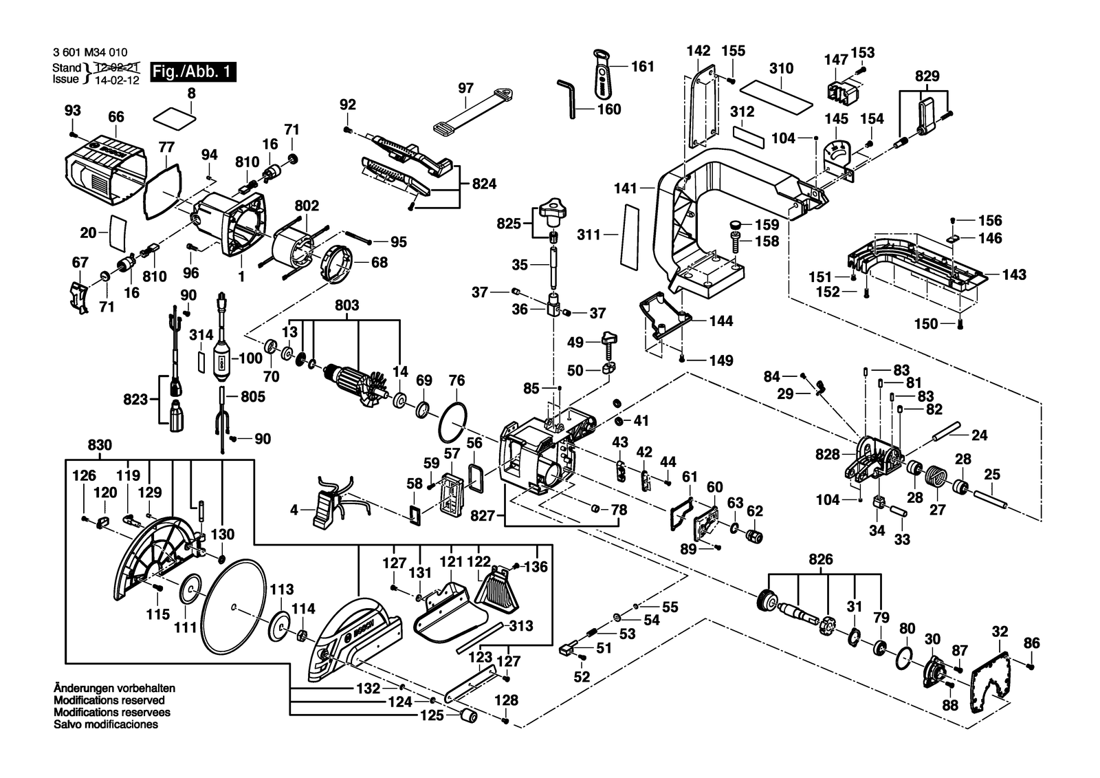 Bosch TC 10 parts diagram, sheet 1