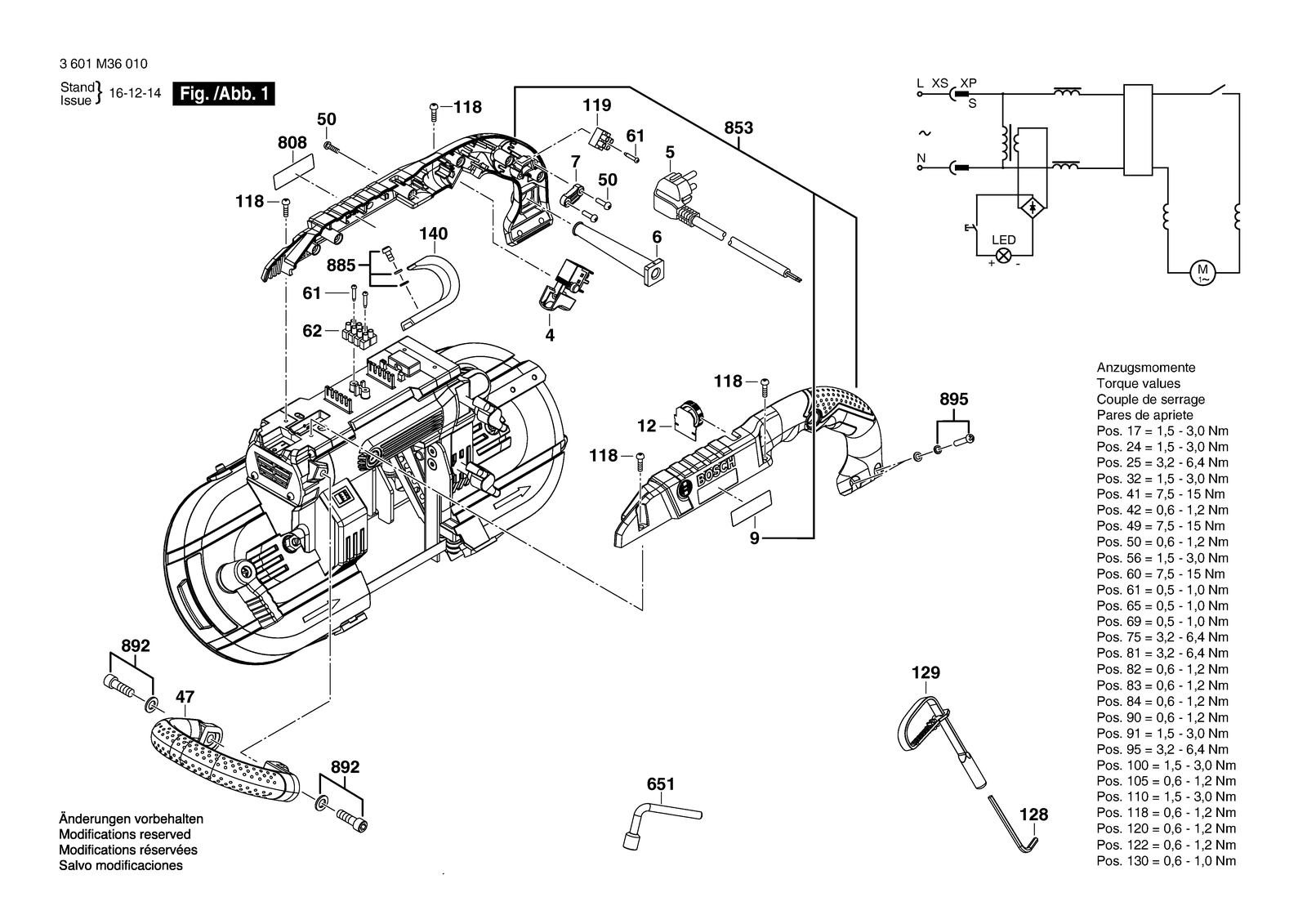 Bosch GCB 120 parts diagram, sheet 1