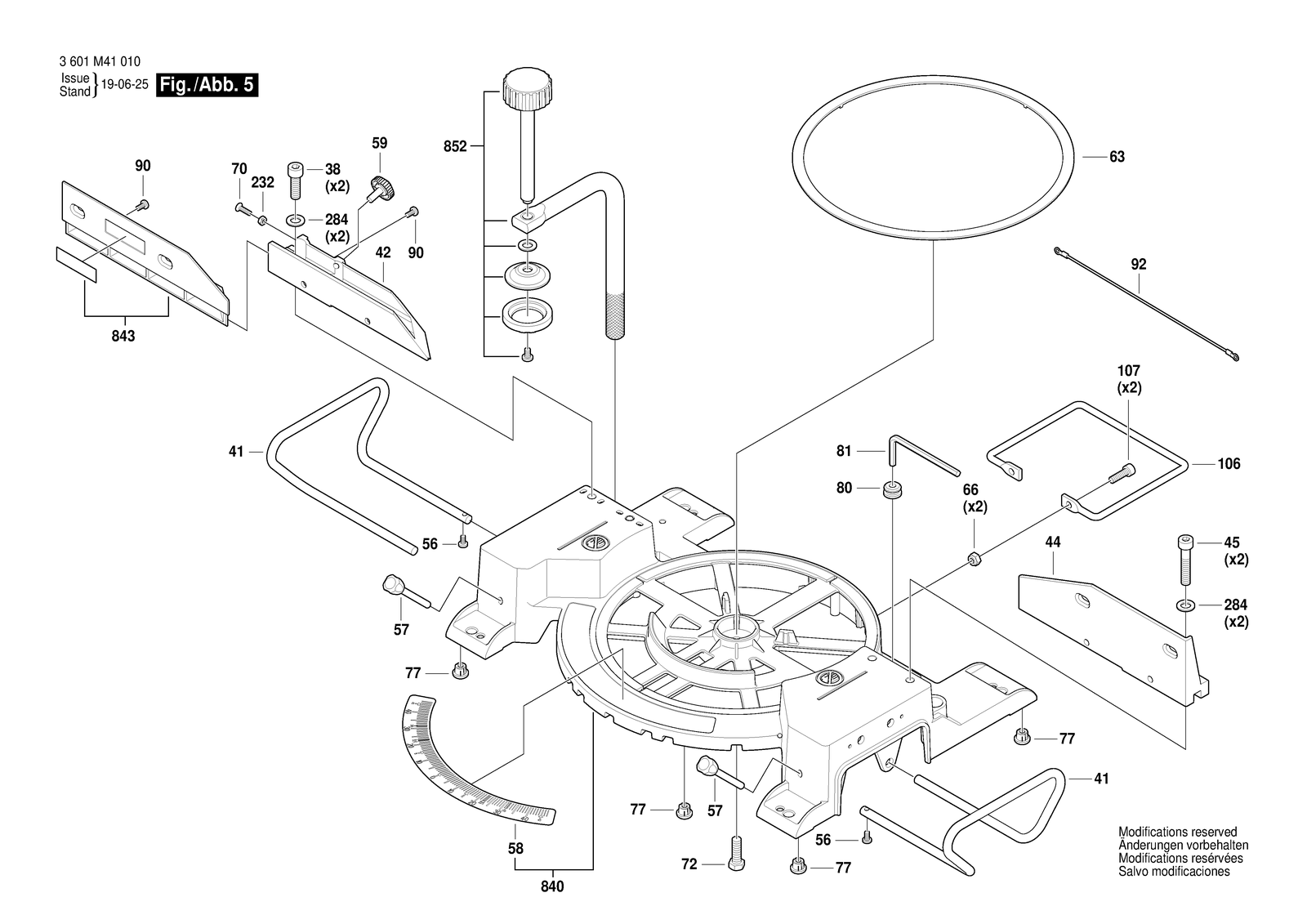 Bosch GCM 18V-08N parts diagram, sheet 5