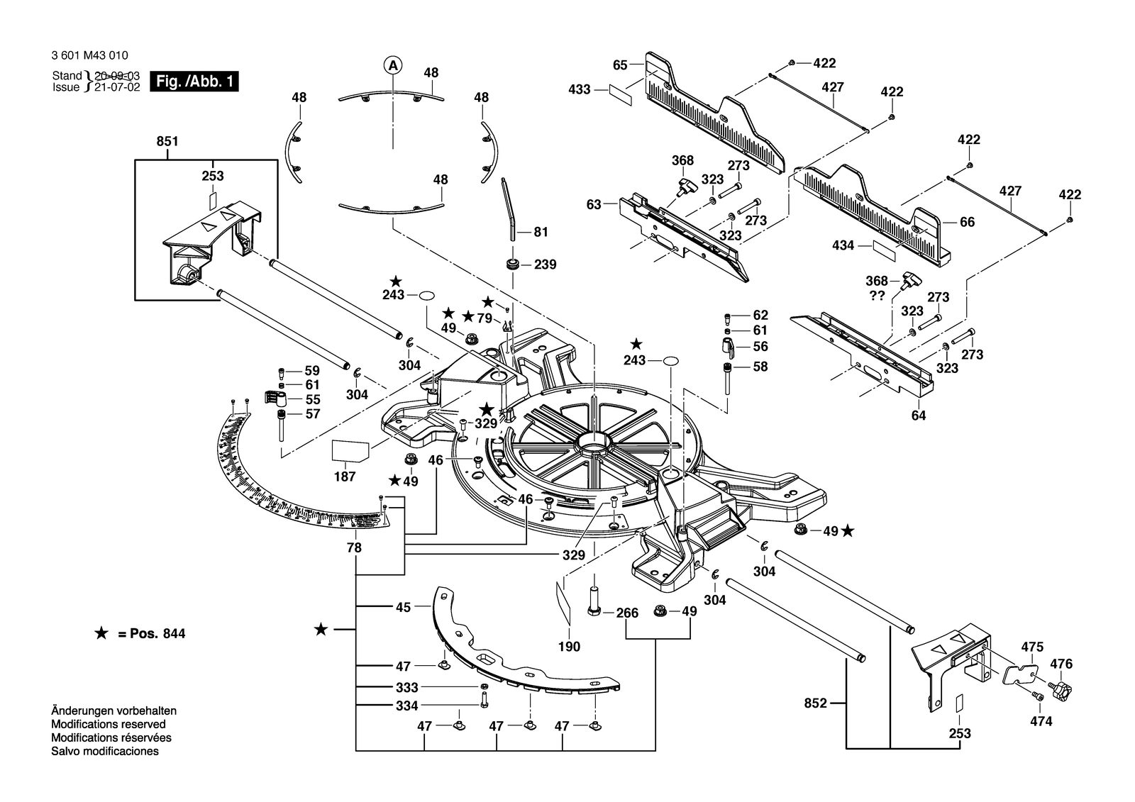Bosch GCM 18V-12GD parts diagram, sheet 1