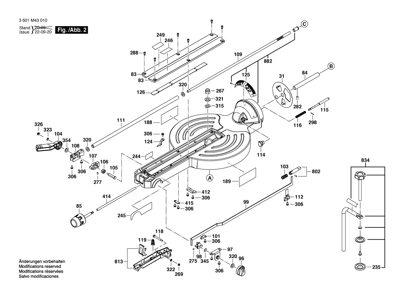Bosch GCM 18V-12GD parts diagram, sheet 2