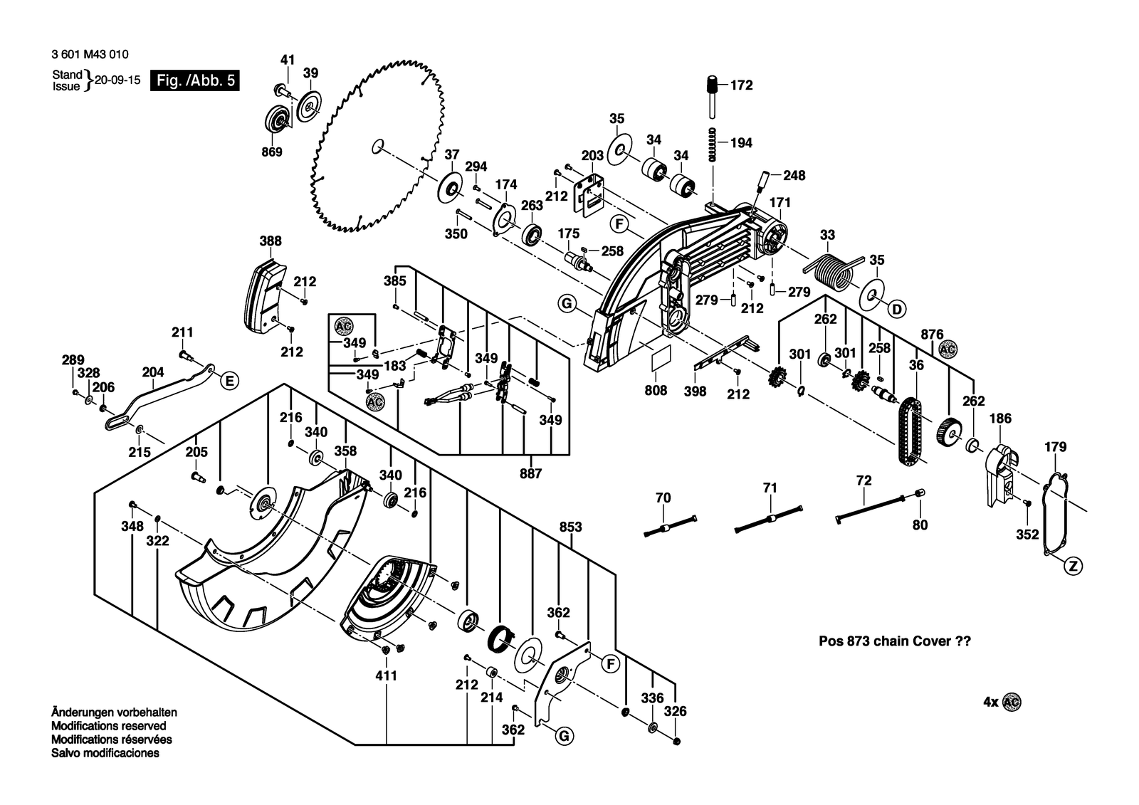 Bosch GCM 18V-12GD parts diagram, sheet 5
