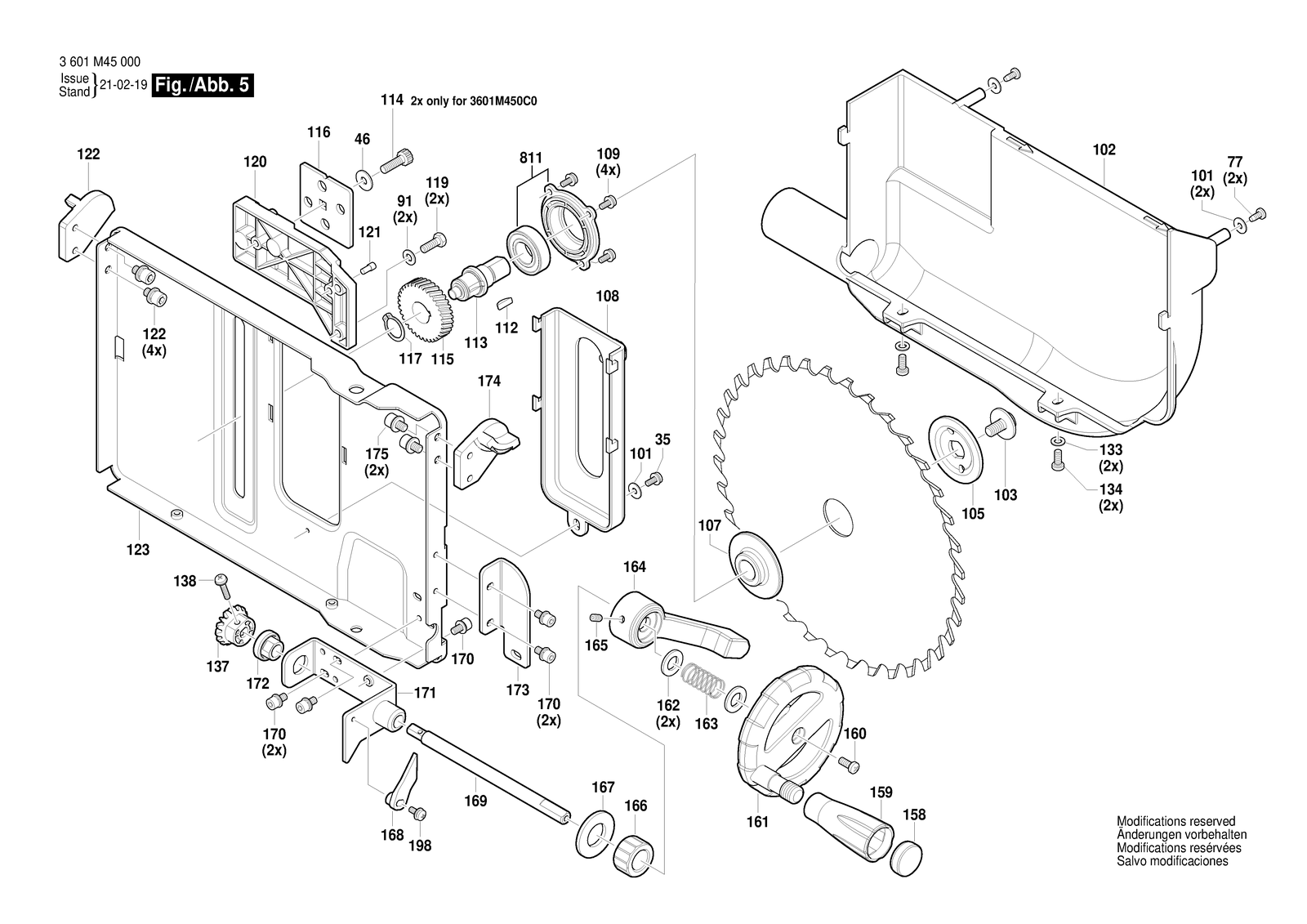 Bosch GTS 254 parts diagram, sheet 5