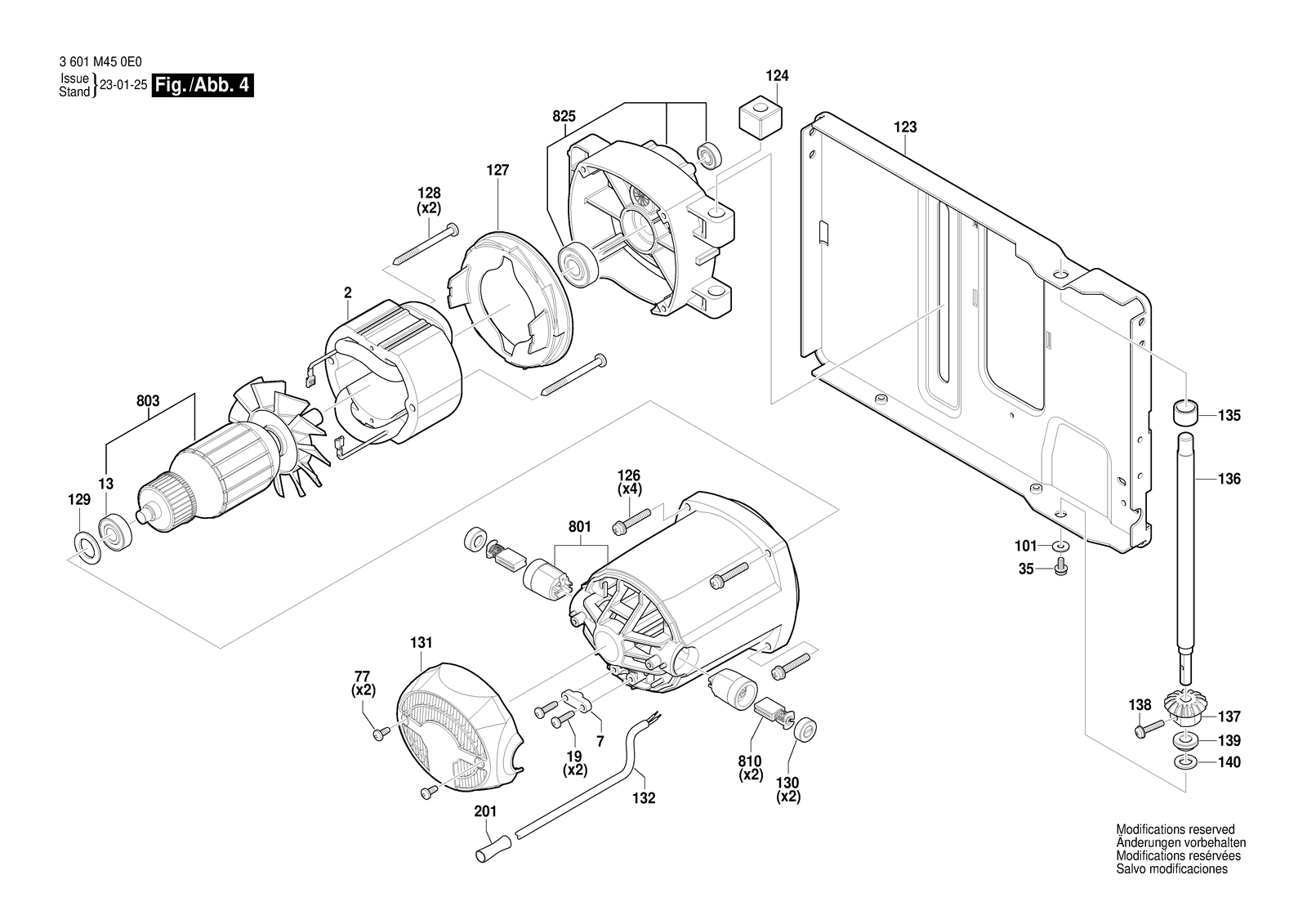 Bosch GTS 254 parts diagram, sheet 4