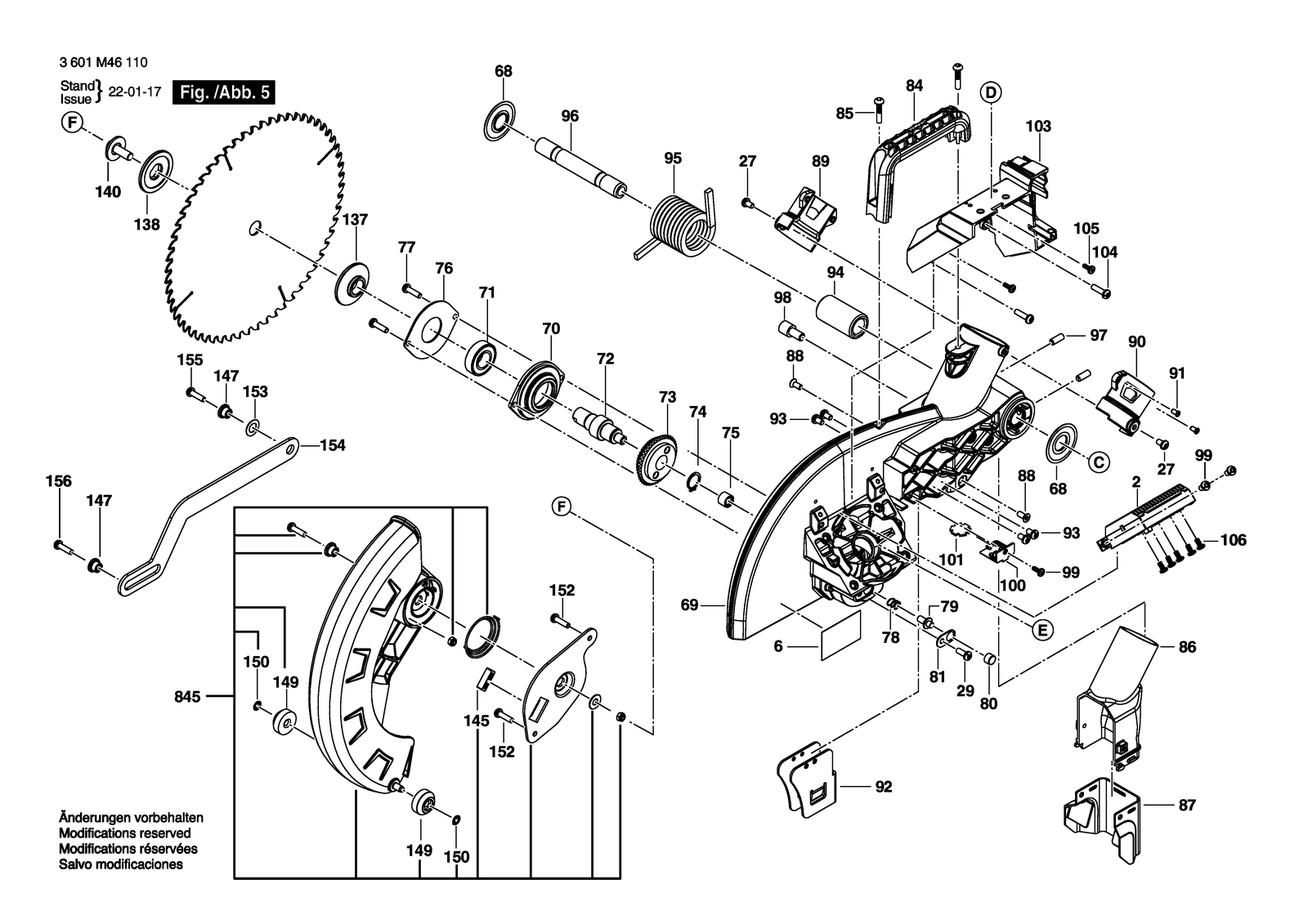 Bosch GCM18V-10SD parts diagram, sheet 5