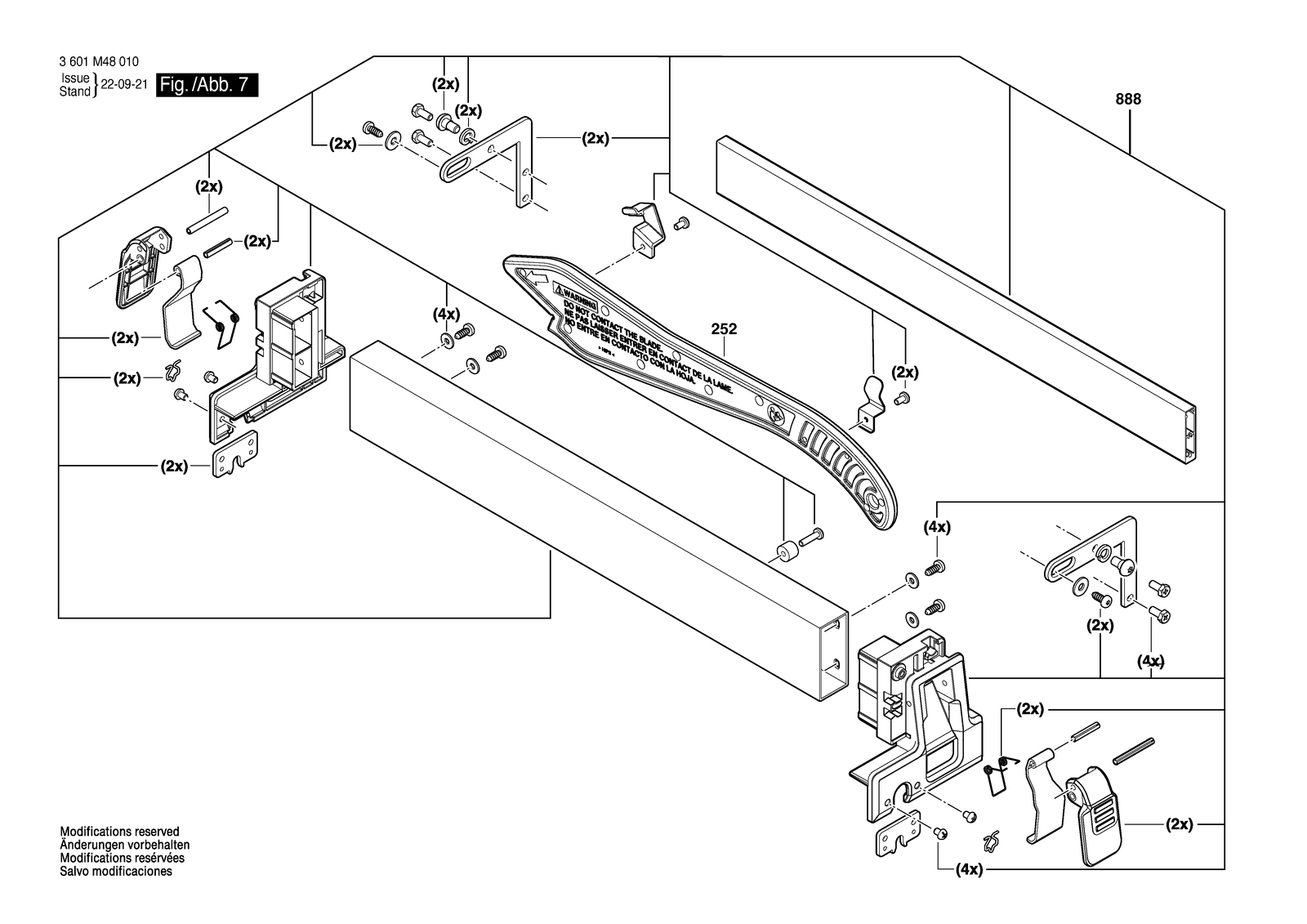 Bosch GTS 18V-08 N parts diagram, sheet 7