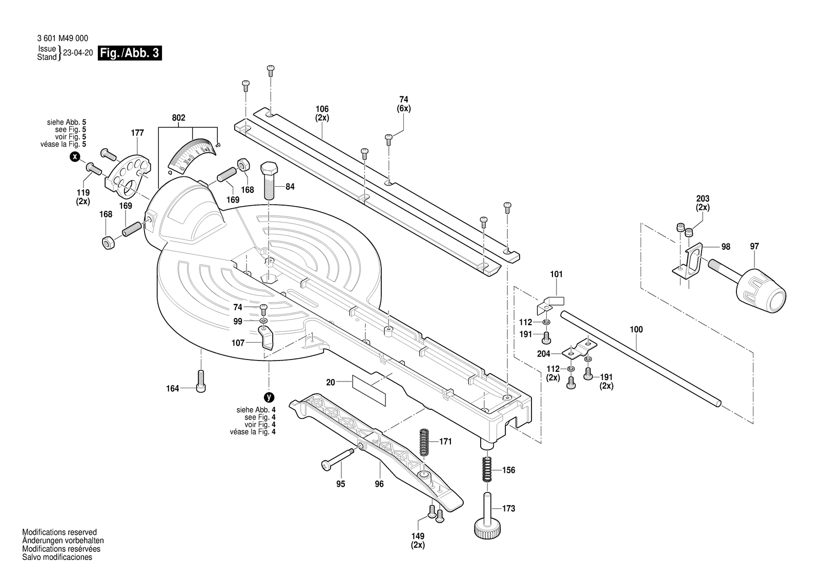 Bosch GCM 305-216 D parts diagram, sheet 3