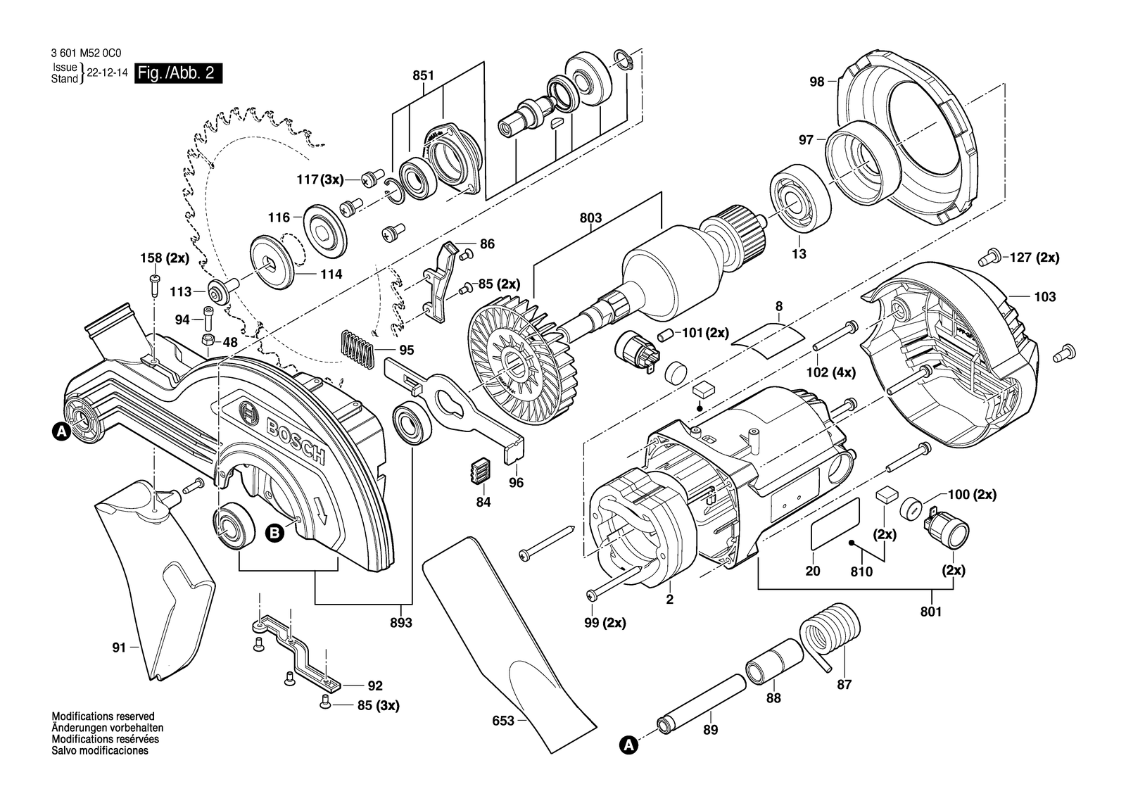 Bosch GCM 254 parts diagram, sheet 2