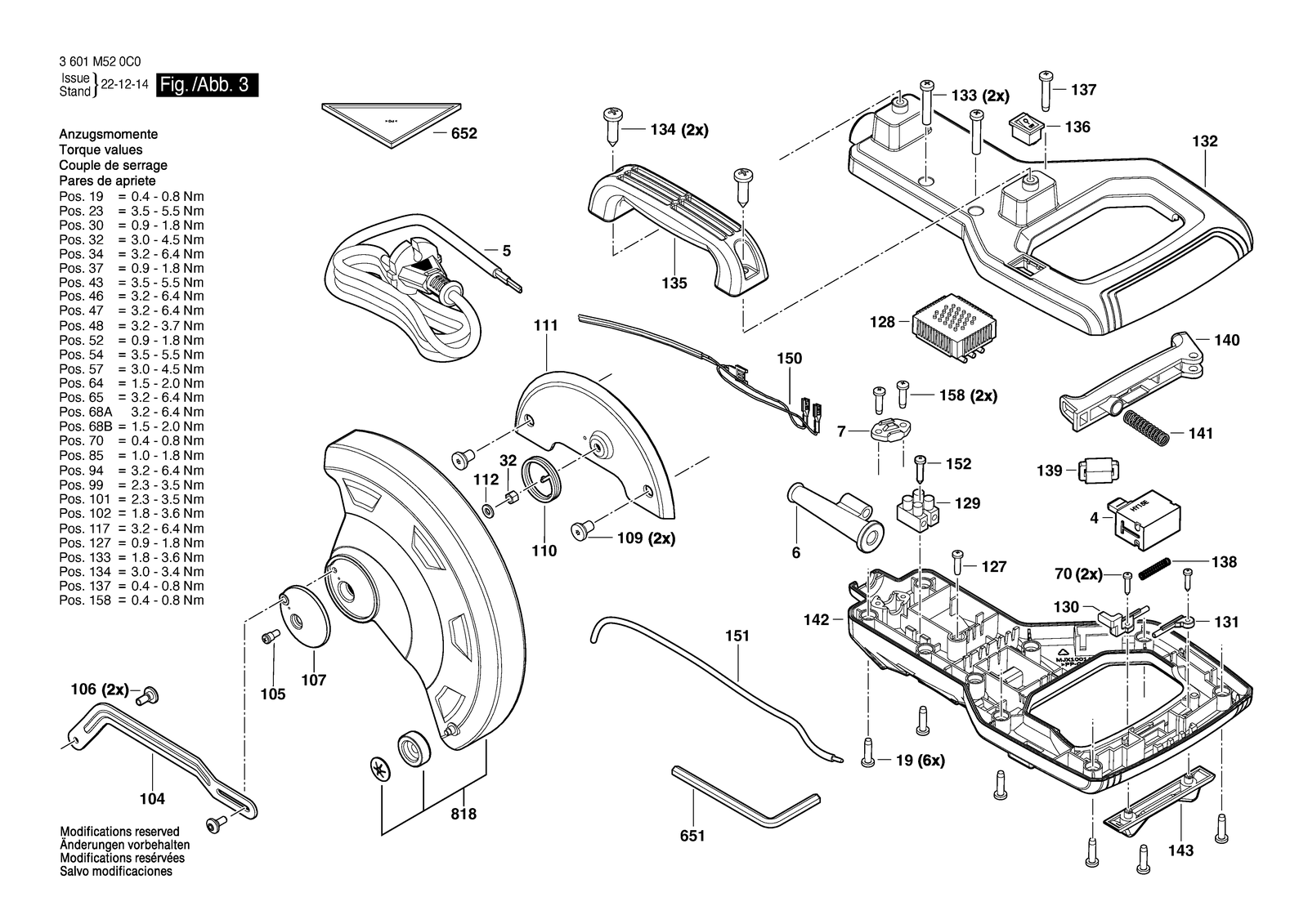 Bosch GCM 254 parts diagram, sheet 3