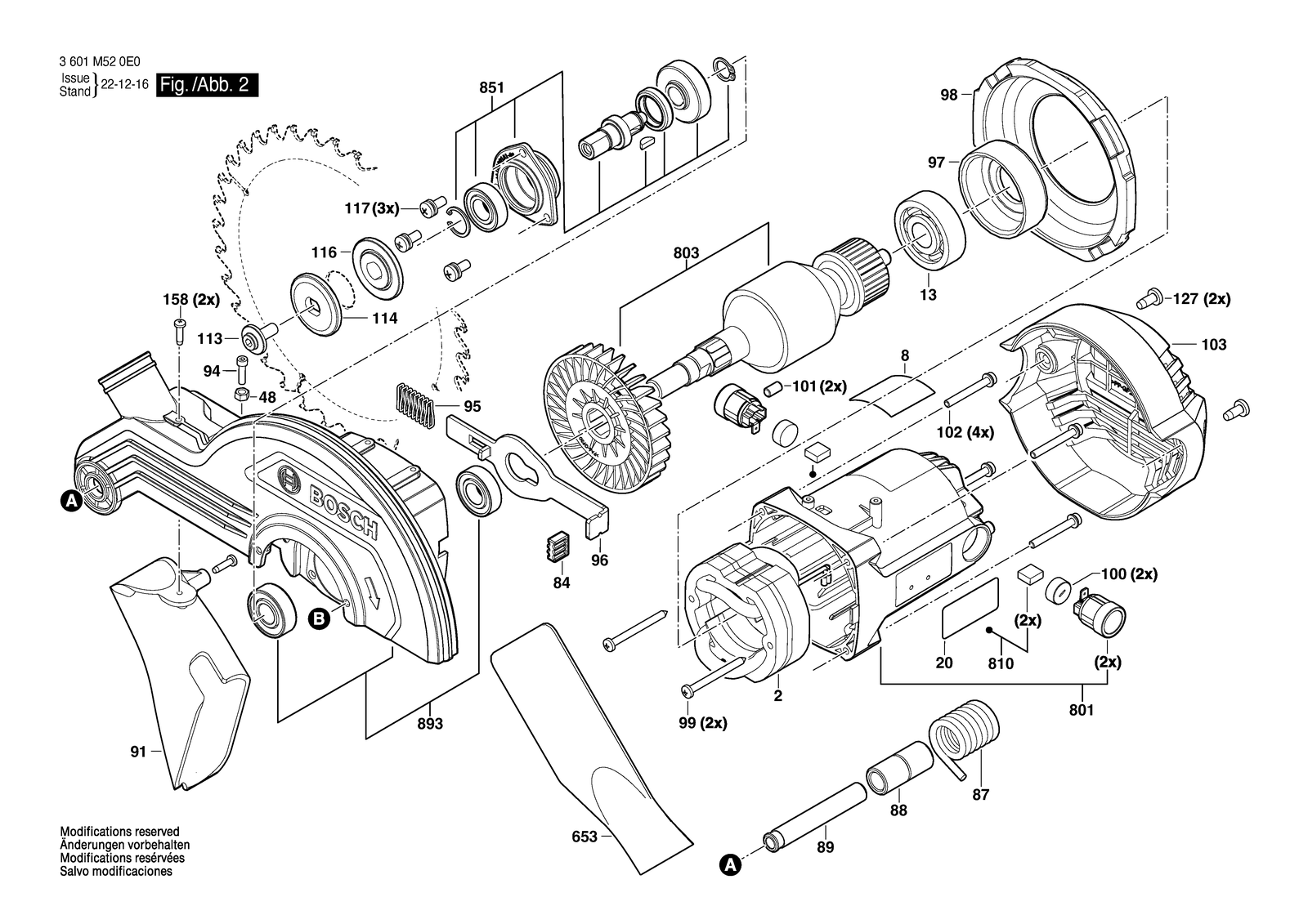 Bosch GCM 254 parts diagram, sheet 2